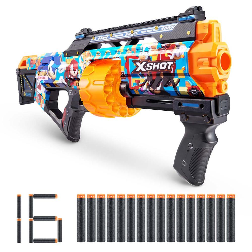Foto 3 pulgar | Xshot Pistola De Juguete Skins Last Stand Modern Sonic 16 Dardos