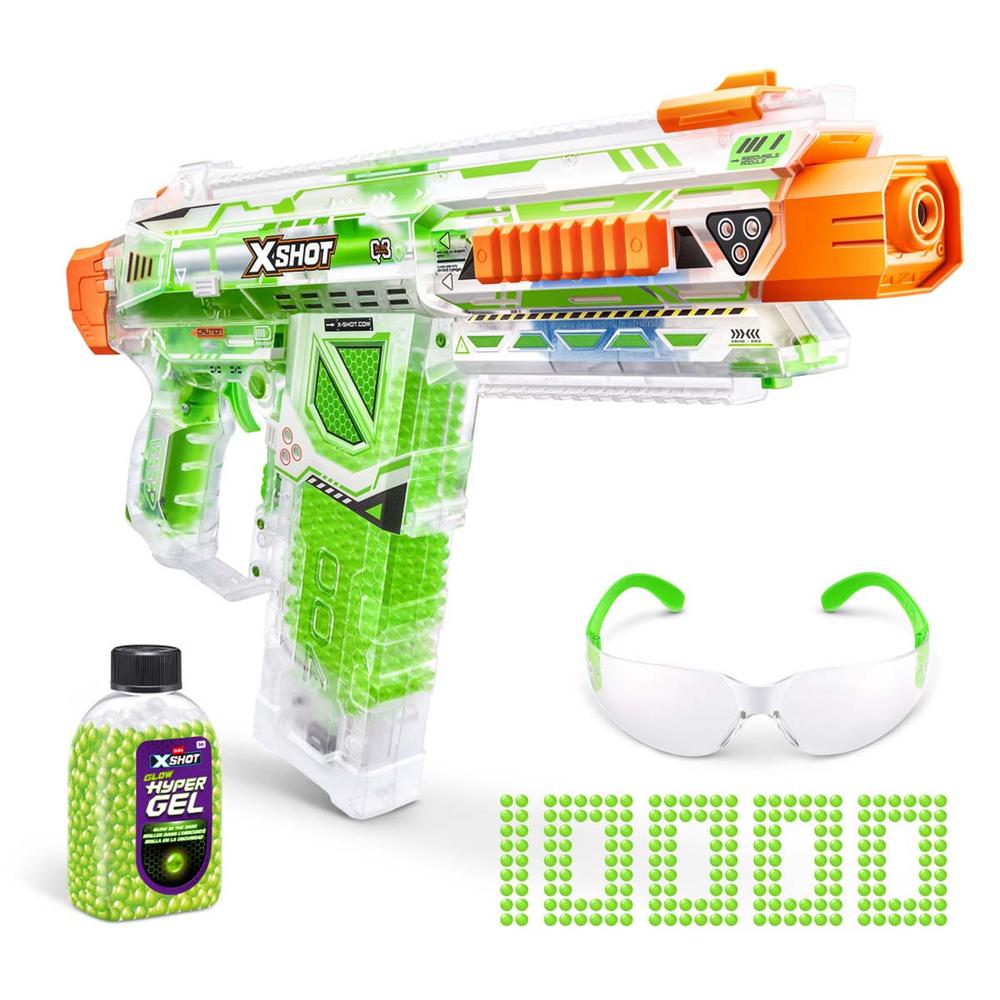 Foto 4 pulgar | Xshot Pistola De Juguete Hyper Gel Glow In The Dark Nightmare 10000 Municiones De Gel