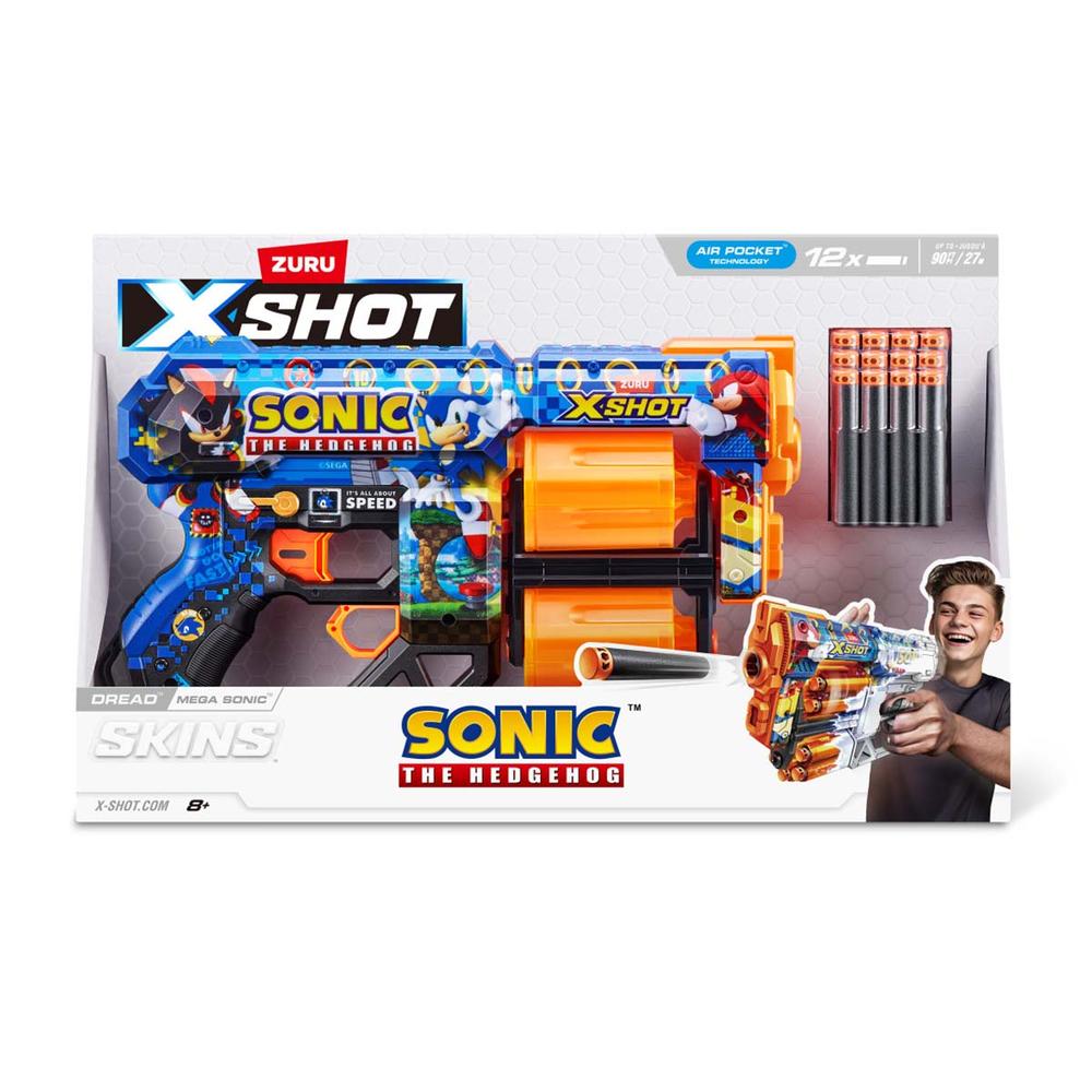 Foto 2 pulgar | Lanzador de Dardos de Juguete Xshot Skins Dread Sonic The Hedgehog 12 Dardos