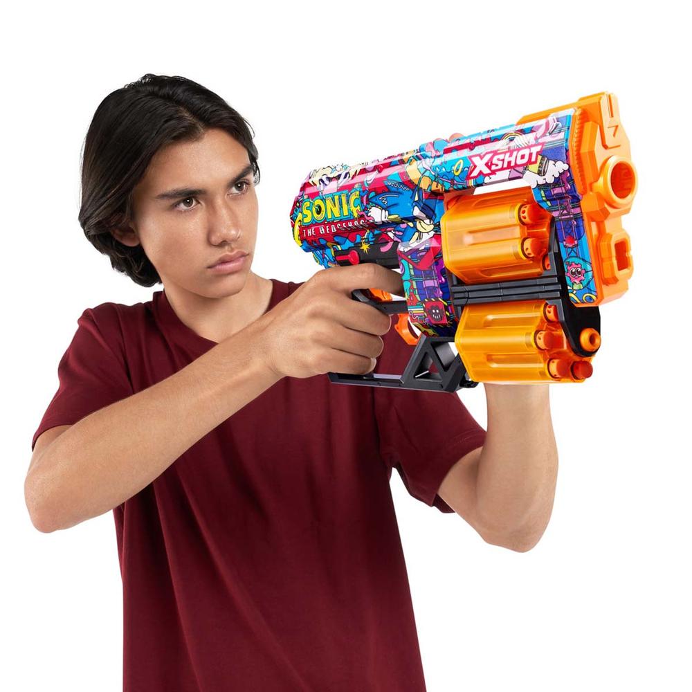 Foto 4 pulgar | Lanzador de Dardos de Juguete Xshot Skins Dread Sonic The Hedgehog 12 Dardos