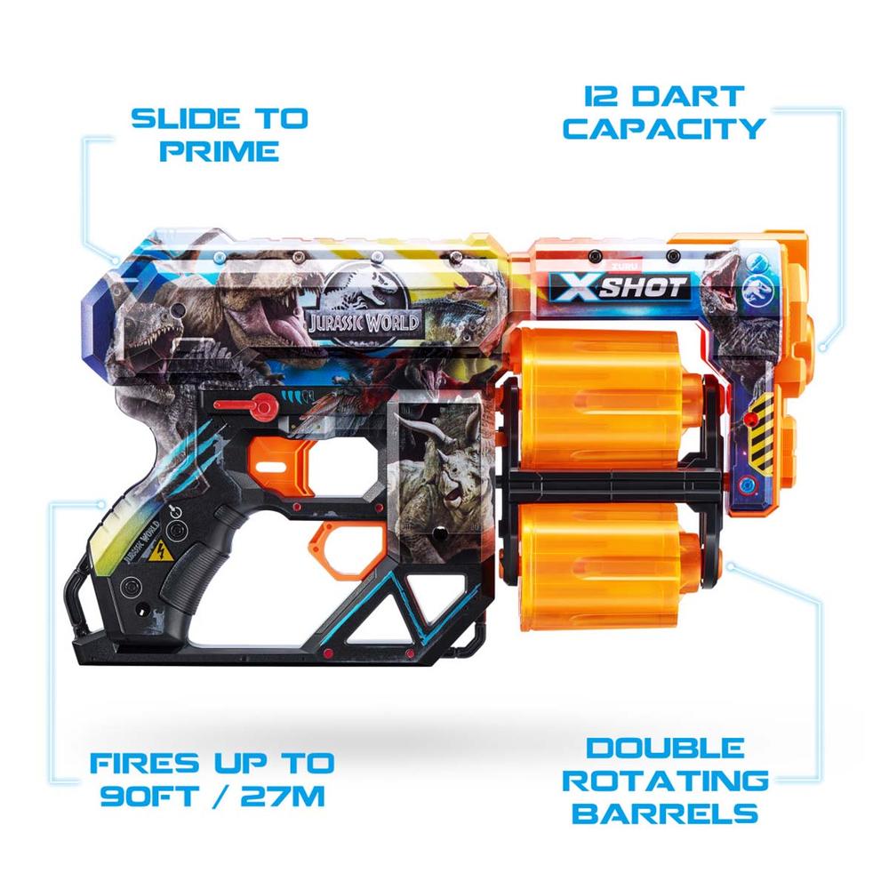 Foto 4 pulgar | Lanzador de Juguete Xshot Skins Dread Blaster Jurassic World 12 Dardos