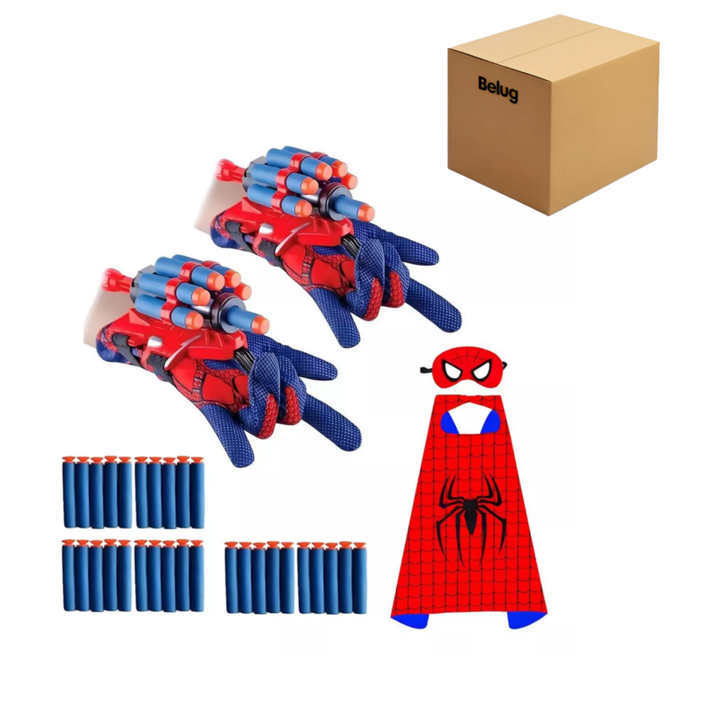 Foto 2 pulgar | 2 Guantes Spiderman Para Niños Con Lanzador Juguete, Belug Rojo Con Azul