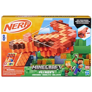 Foto 2 | Ballesta Dart Blaster Nerf Pillager De Minecraft Con 6 Dardos - Venta Internacional.