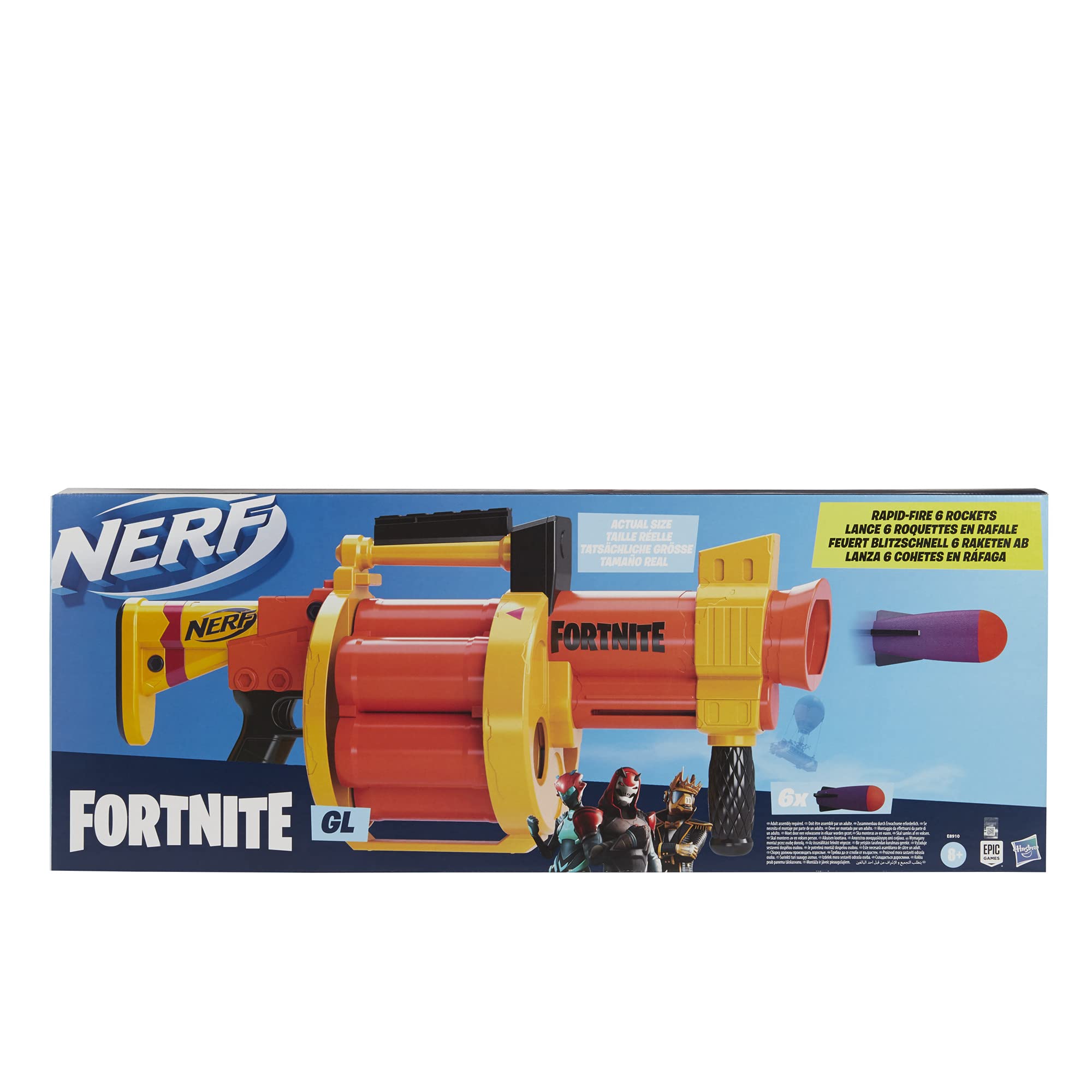 Foto 3 pulgar | Blaster Nerf Fortnite Gl: Lanzamiento De Cohetes Con 6 Cohetes, Color Naranja - Venta Internacional.