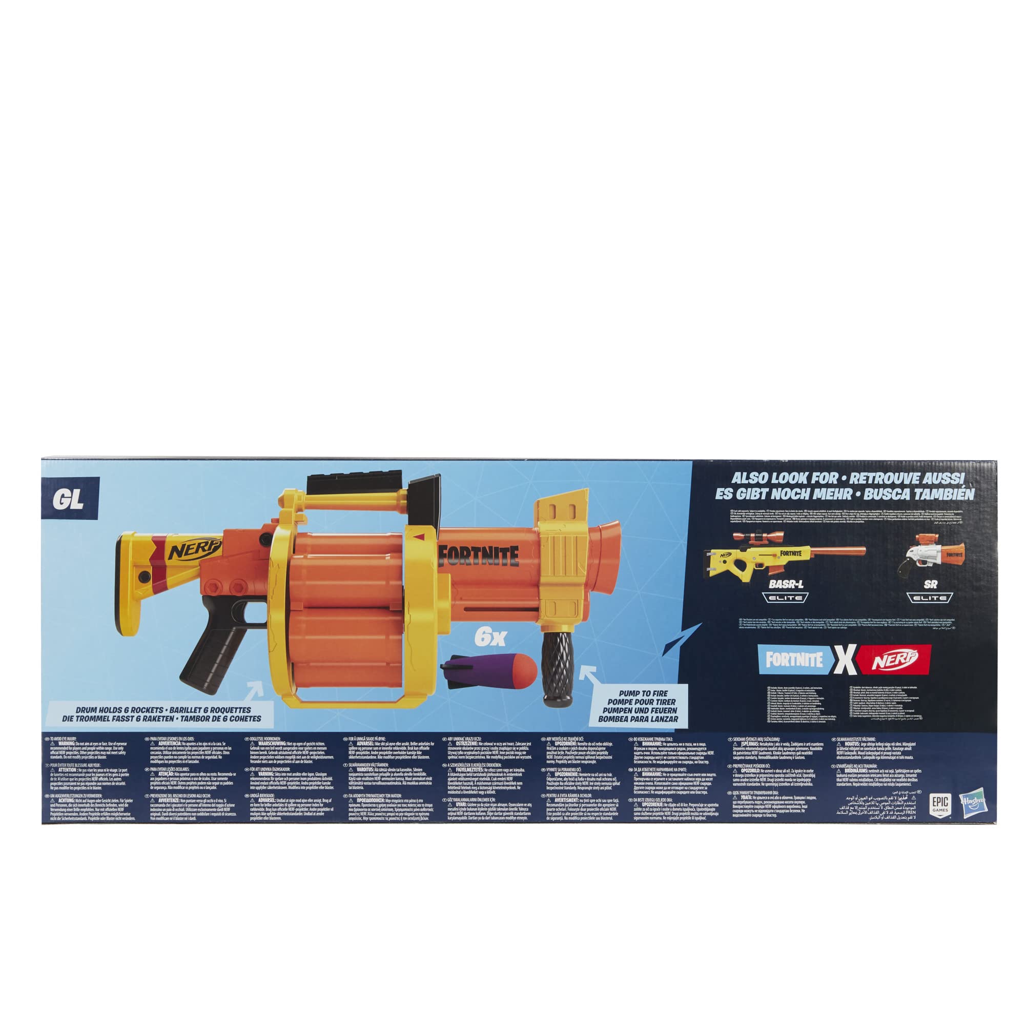 Foto 5 pulgar | Blaster Nerf Fortnite Gl: Lanzamiento De Cohetes Con 6 Cohetes, Color Naranja - Venta Internacional.