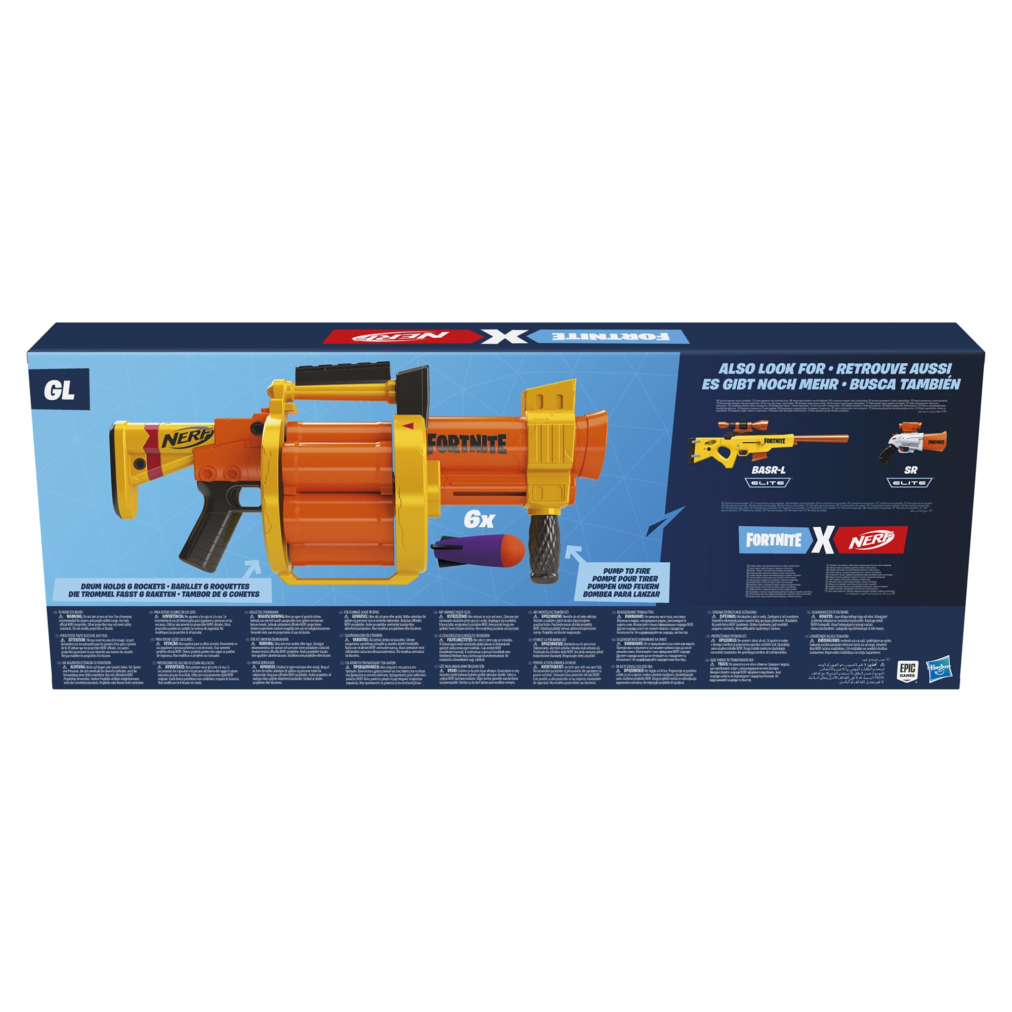 Foto 6 pulgar | Blaster Nerf Fortnite Gl: Lanzamiento De Cohetes Con 6 Cohetes, Color Naranja - Venta Internacional.