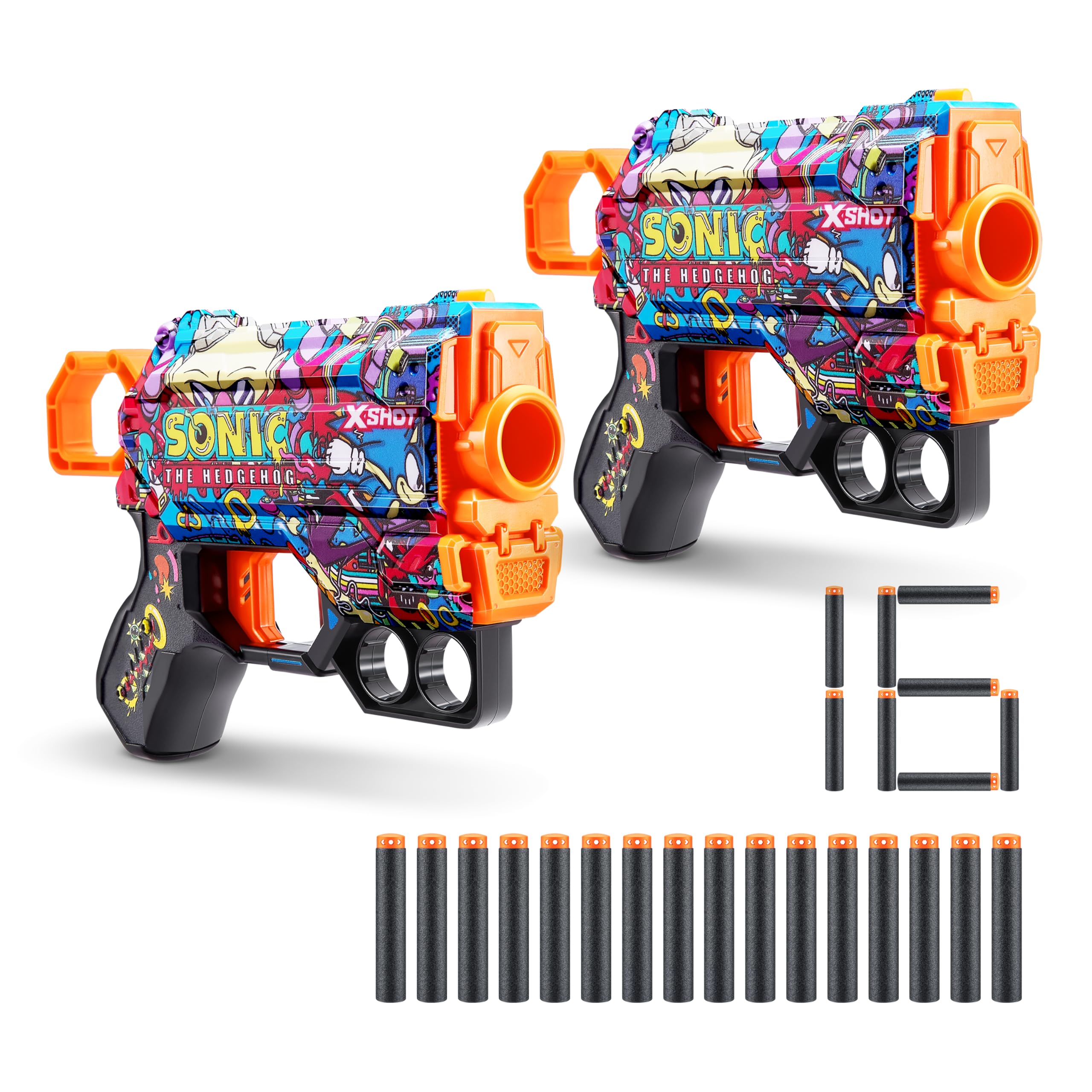Foto 2 pulgar | Toy Foam Dart Blaster X-shot Skins Menace Sonic Robotnik - Venta Internacional.