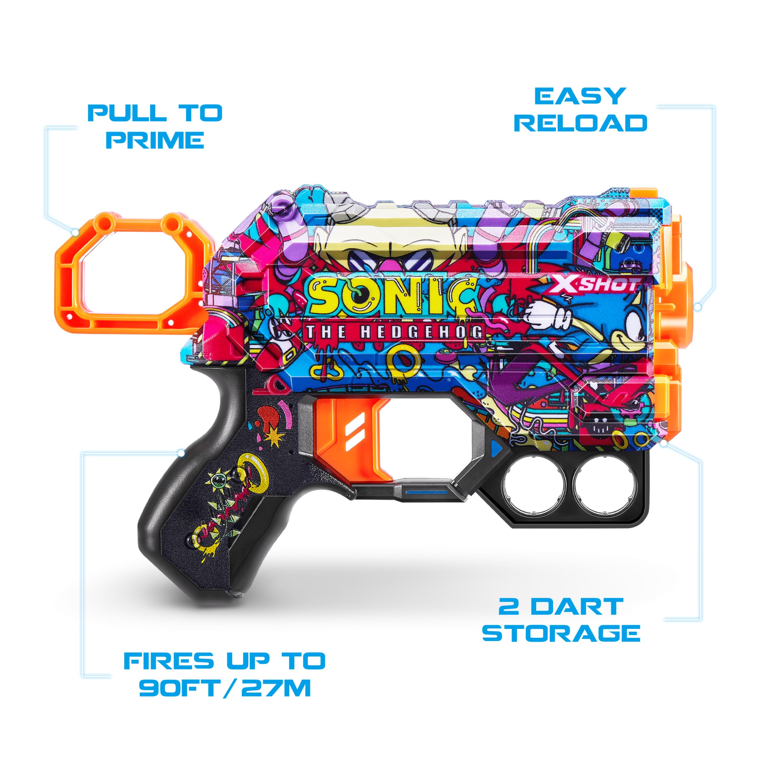 Foto 3 pulgar | Toy Foam Dart Blaster X-shot Skins Menace Sonic Robotnik - Venta Internacional.