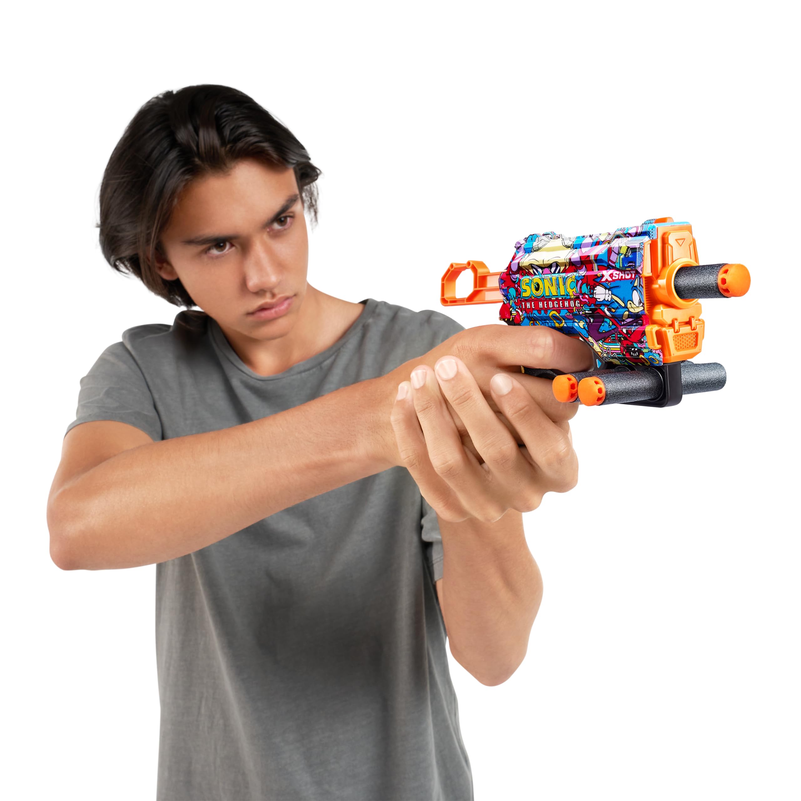 Foto 5 pulgar | Toy Foam Dart Blaster X-shot Skins Menace Sonic Robotnik - Venta Internacional.