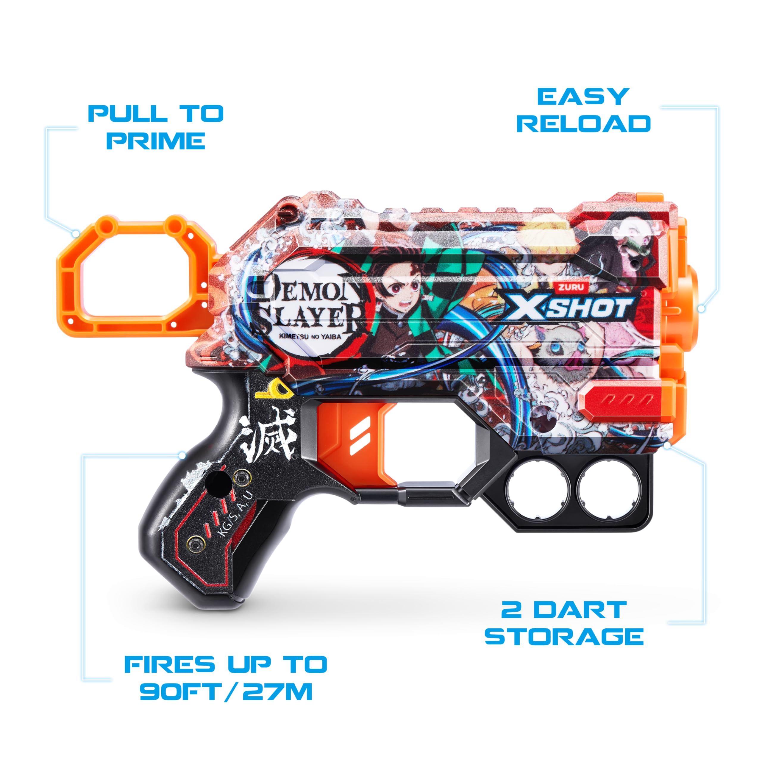 Foto 3 pulgar | Blaster Shot Skins Menace Demon Slayer Con 16 Dardos Zuru, Paquete De 2 - Venta Internacional.