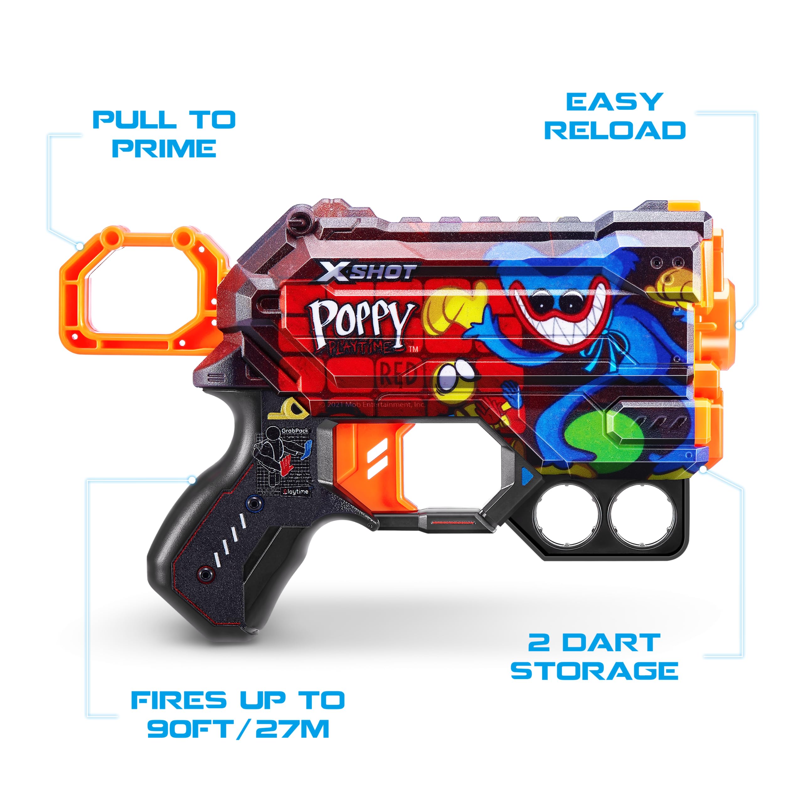 Foto 4 pulgar | Dart Blaster X-shot Skins Menace Poppy Playtime, Paquete De 2 Con 16 Dardos - Venta Internacional.