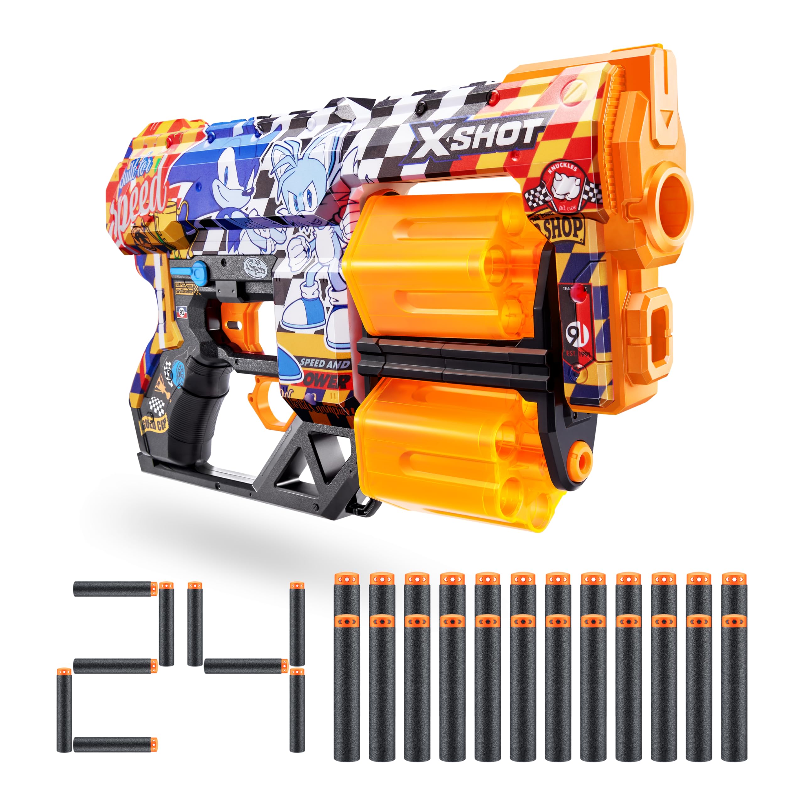 Foto 2 pulgar | Toy Foam Blaster X-shot Skins Dread Sonic Con 24 Dardos Zuru - Venta Internacional.