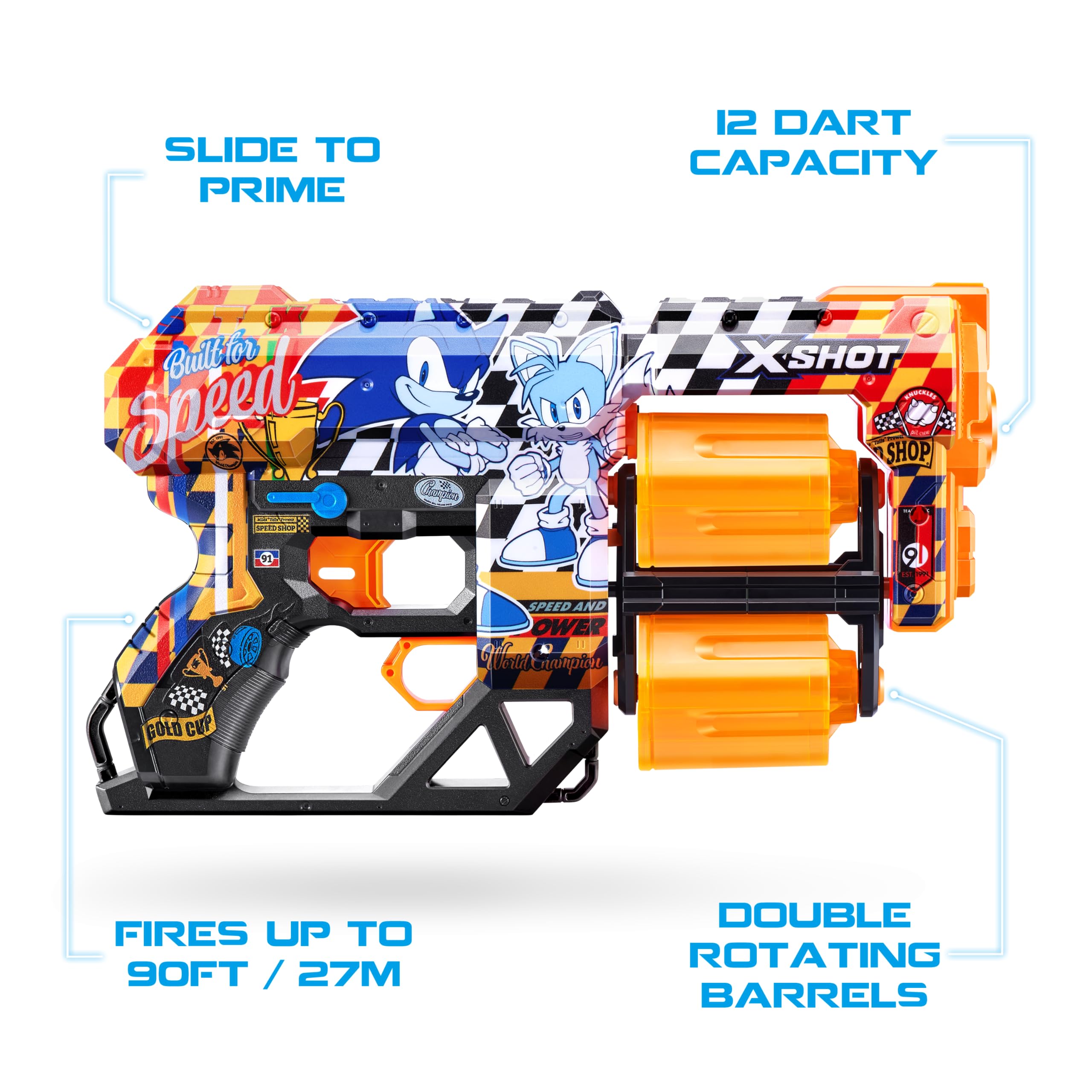 Foto 4 pulgar | Toy Foam Blaster X-shot Skins Dread Sonic Con 24 Dardos Zuru - Venta Internacional.