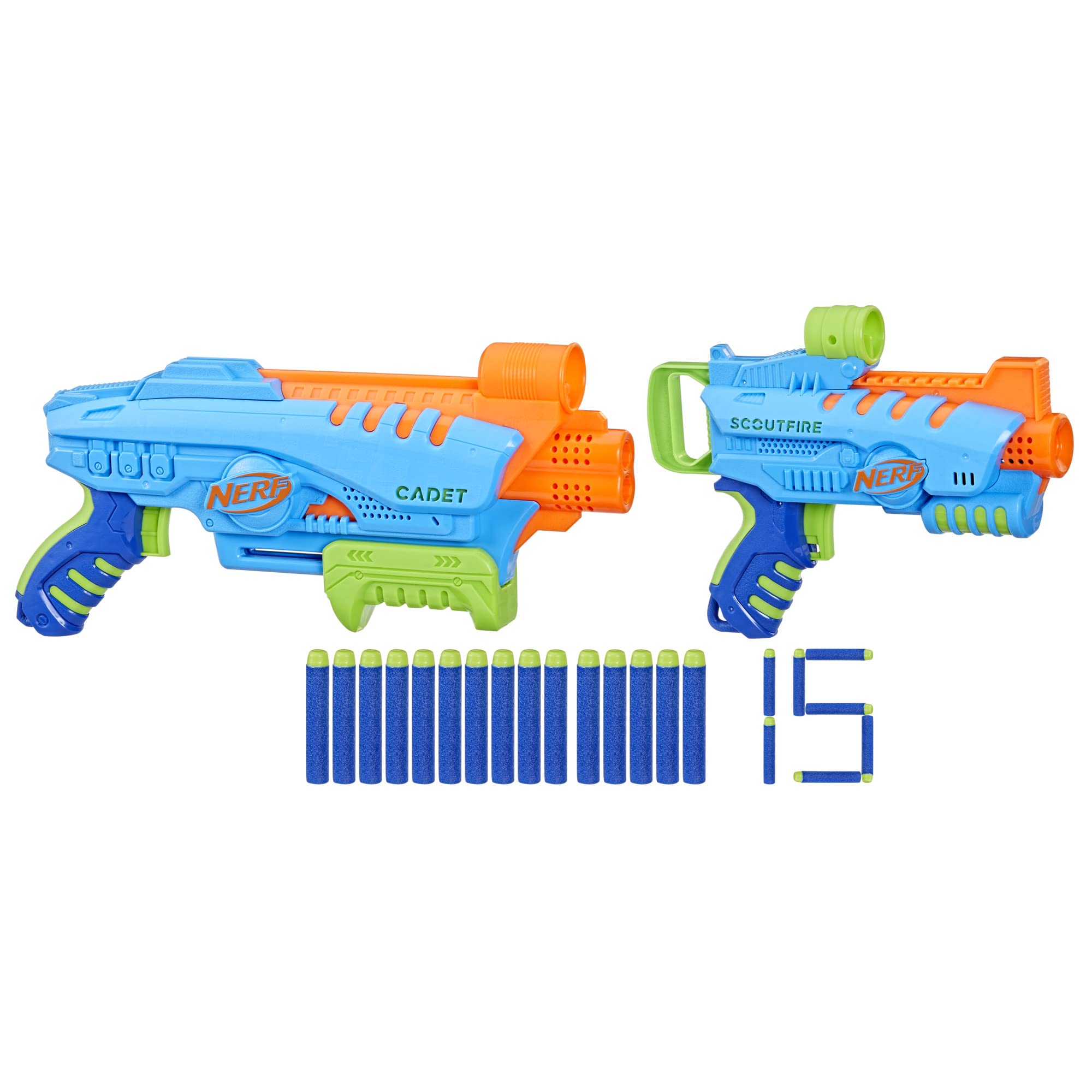 Foto 2 pulgar | Set De Inicio Nerf Elite Junior Con 2 Lanzadores Y 15 Dardos Para Niños De 6 Años O Más - Venta Internacional.