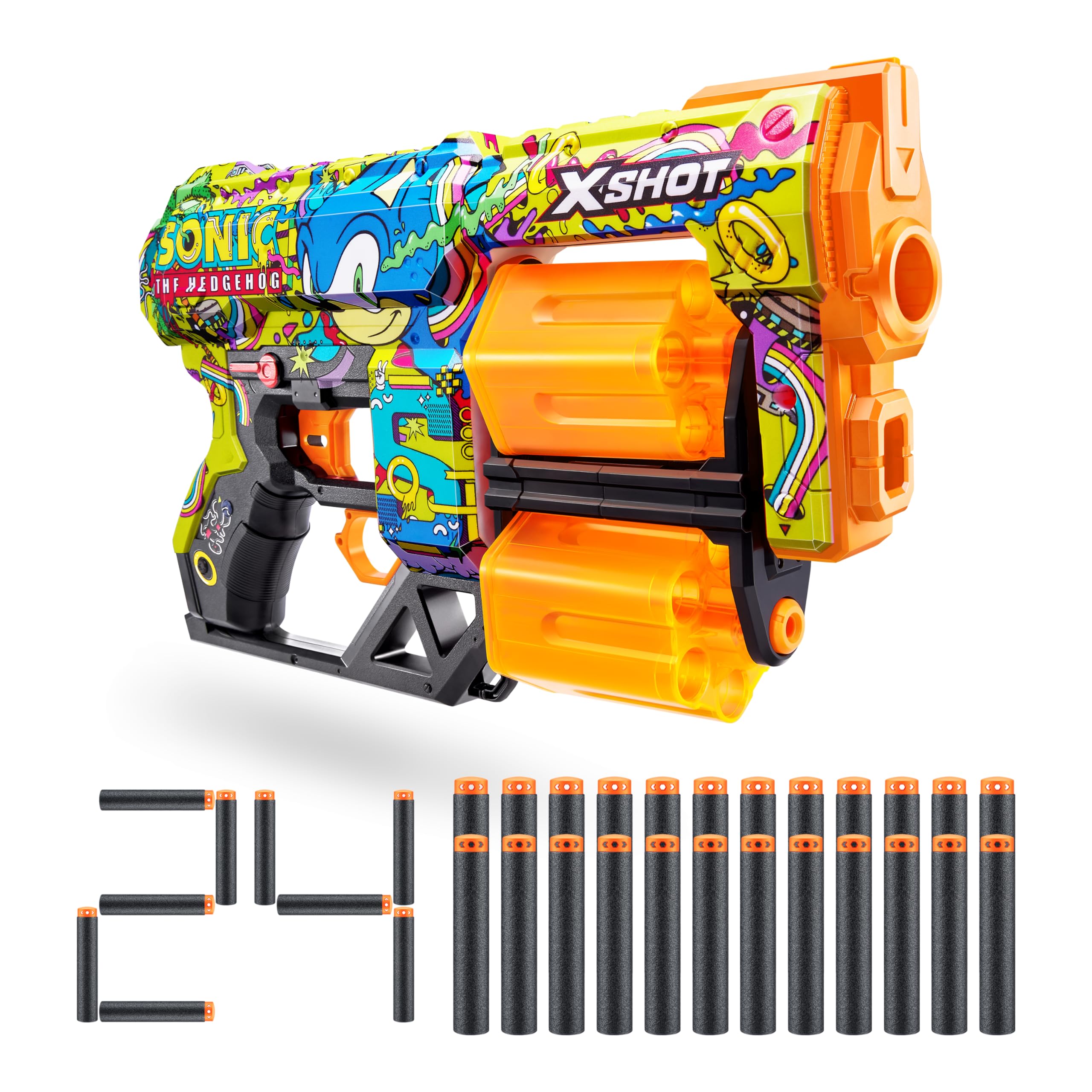 Foto 1 | Blaster X-shot Skins Dread Sonic Hyper Spike Con 24 Dardos Zuru - Venta Internacional.