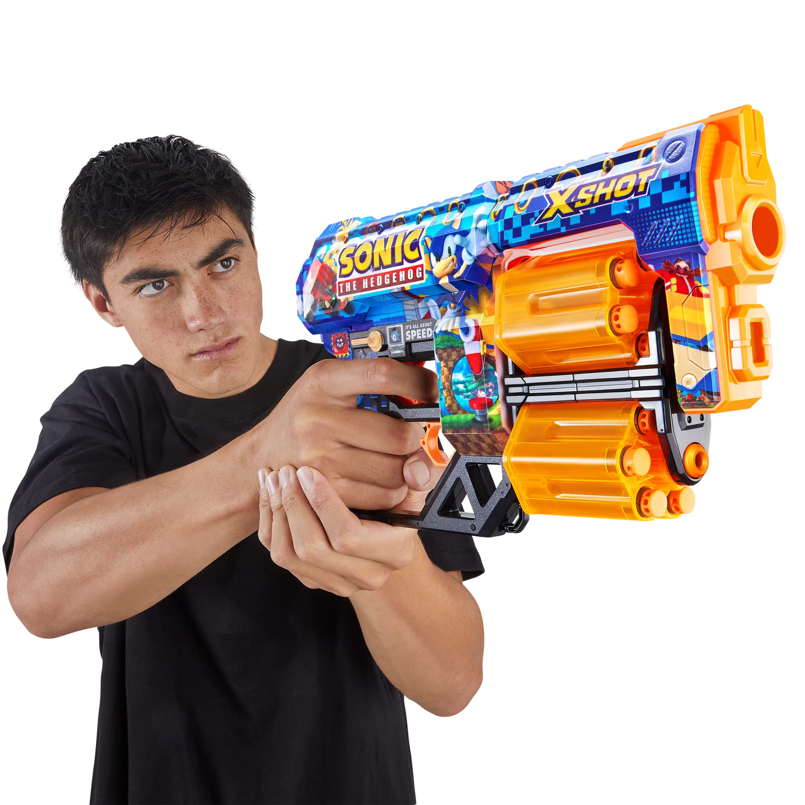 Foto 4 | Foam Blaster X-shot Skins Dread 12 Dart X-shot X Sonic The Hedgehog - Venta Internacional.