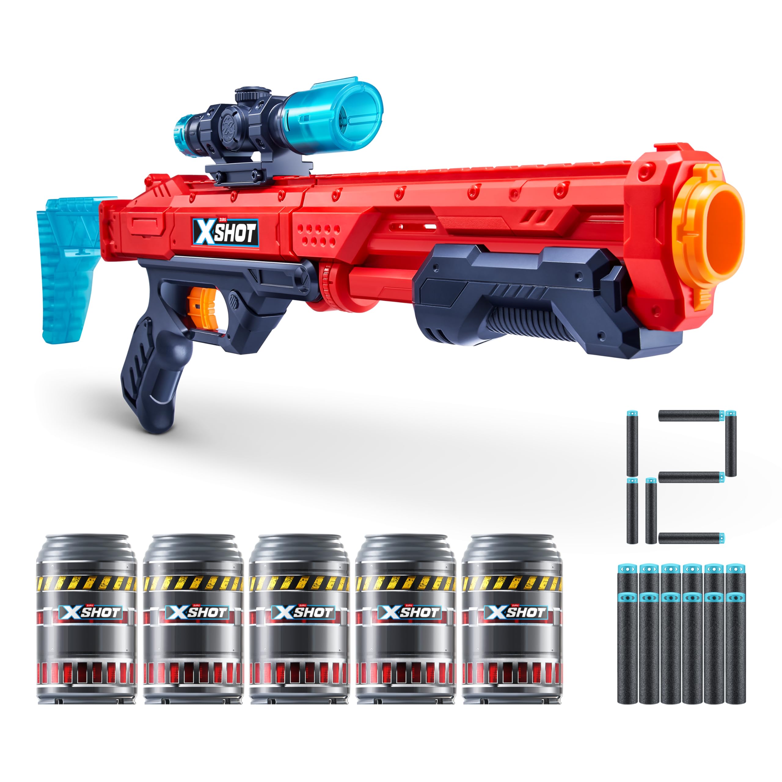 Foto 2 pulgar | Dart Blaster Xshot Excel Hawk Eye Con 5 Objetivos Y 12 Dardos Rojos - Venta Internacional.