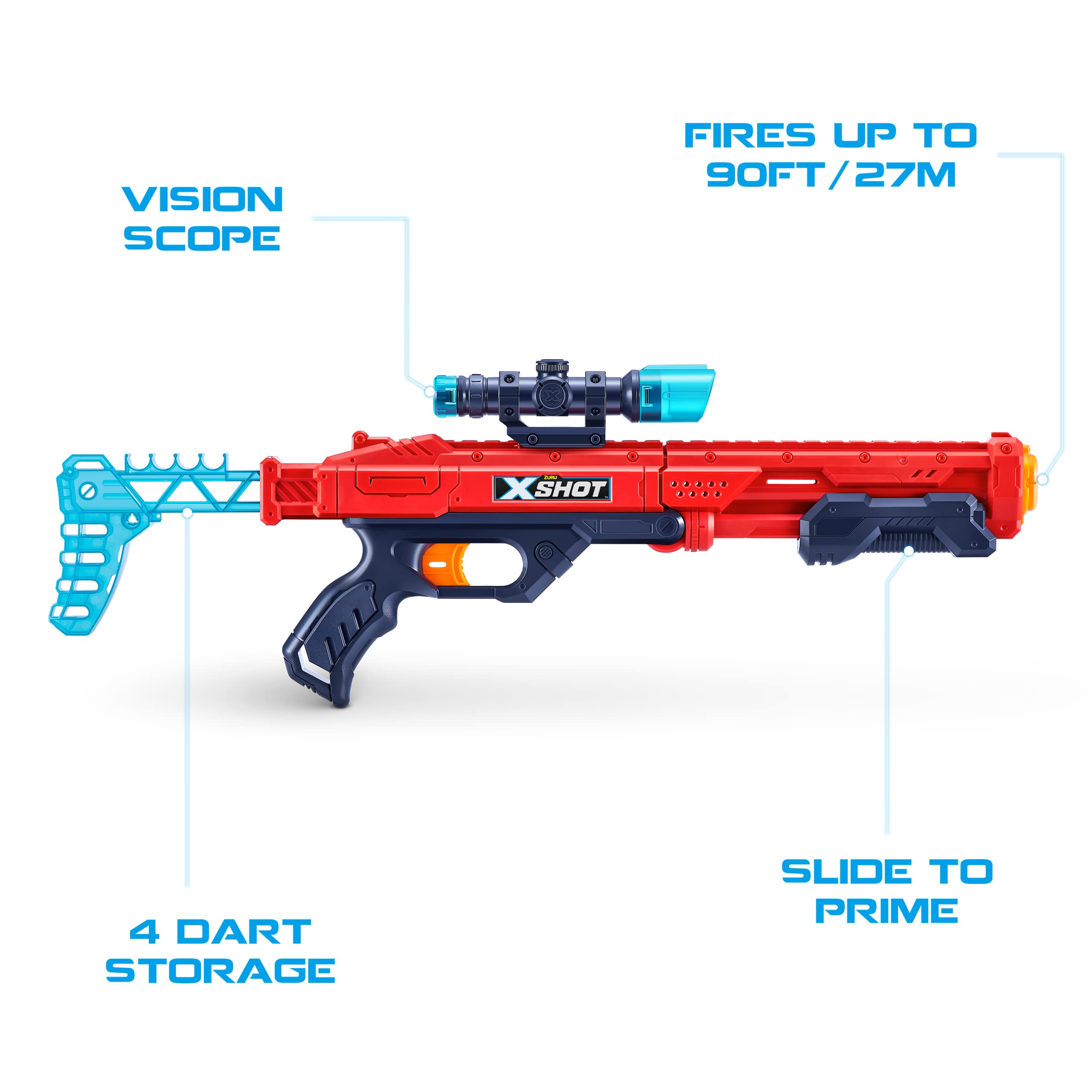 Foto 4 pulgar | Dart Blaster Xshot Excel Hawk Eye Con 5 Objetivos Y 12 Dardos Rojos - Venta Internacional.