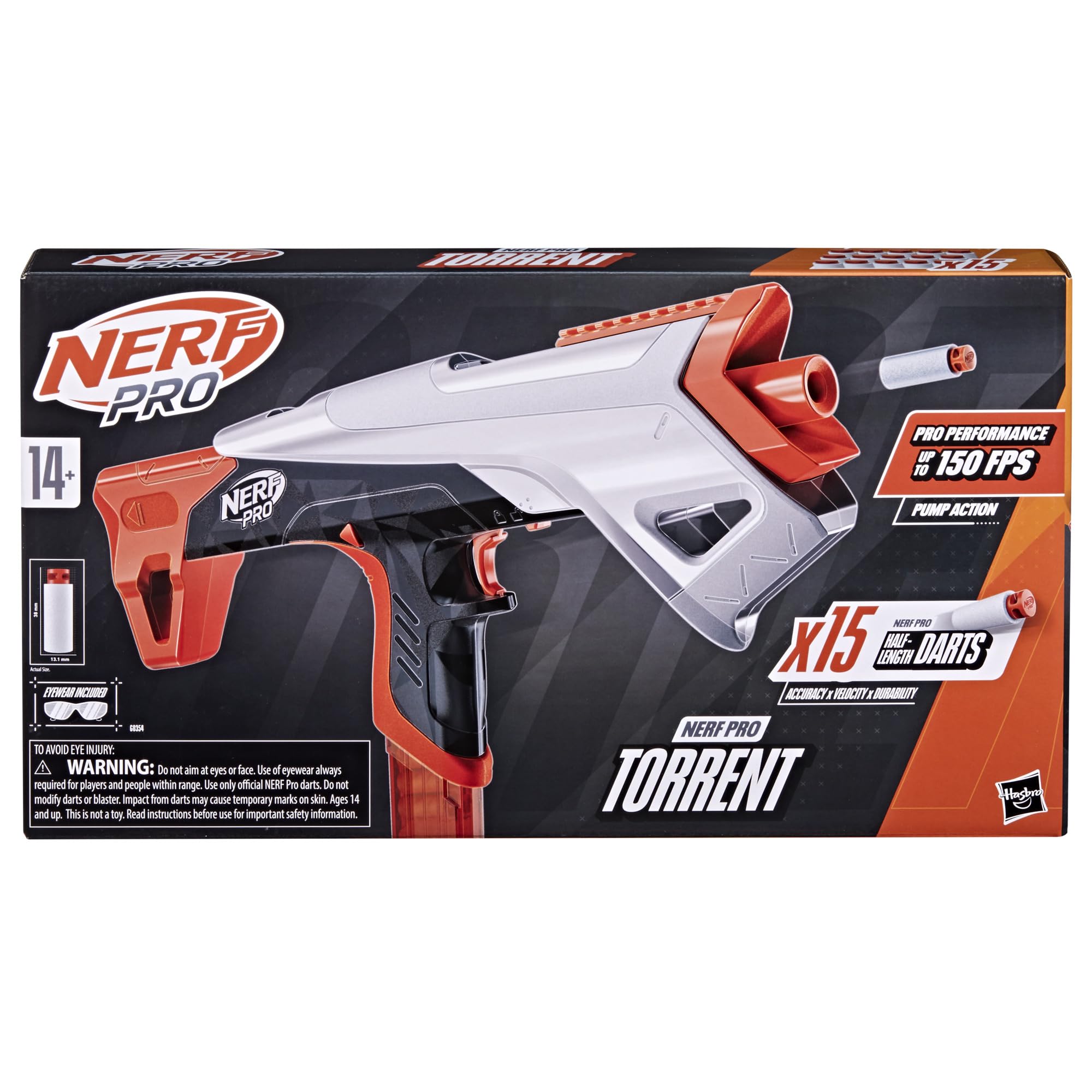 Foto 3 pulgar | Dart Blaster Nerf Pro Torrent Con 15 Dardos Y Gafas Para Adolescentes - Venta Internacional.