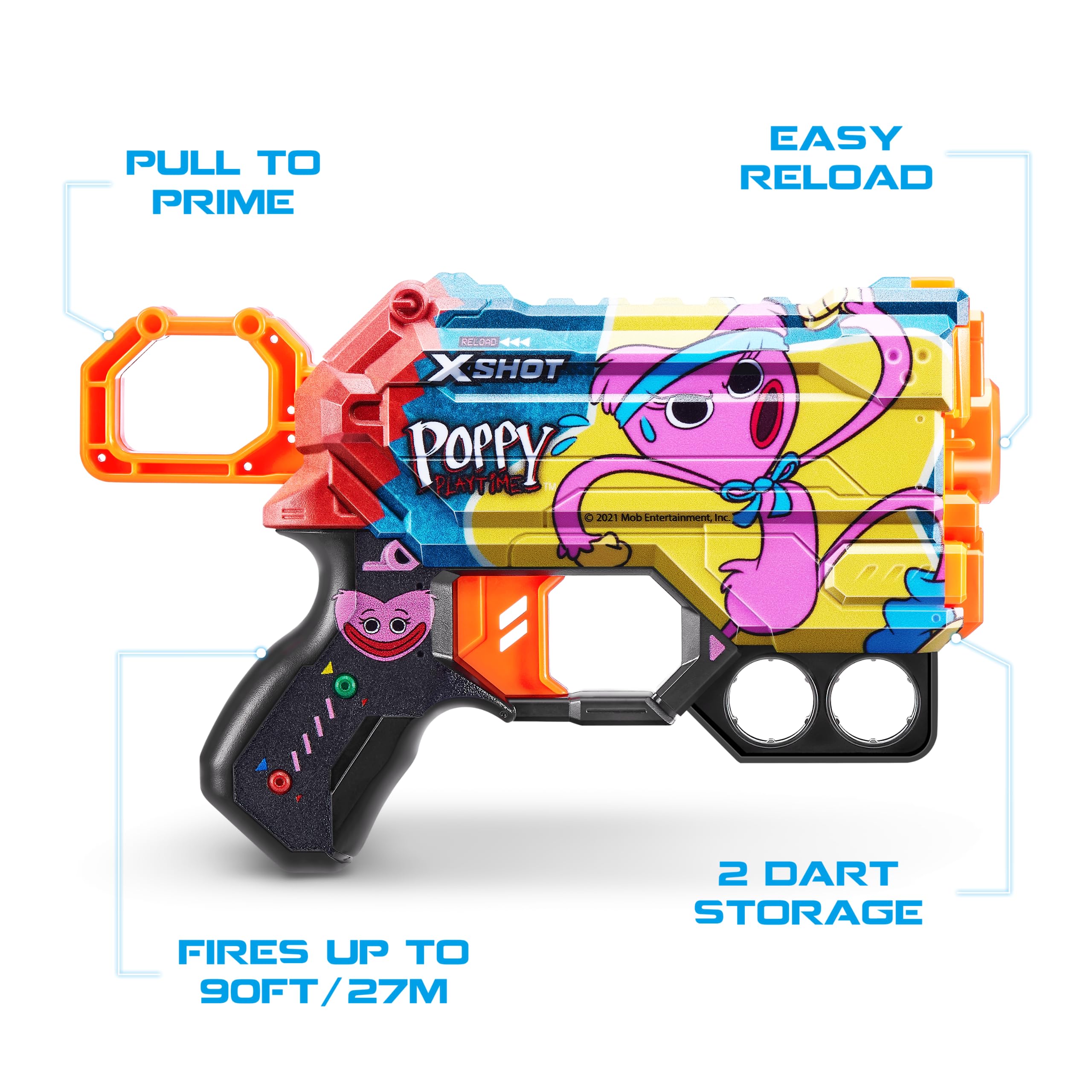 Foto 4 pulgar | Dart Blaster X-shot Skins Menace Poppy Playtime, Paquete De 2 Con 16 Dardos - Venta Internacional.