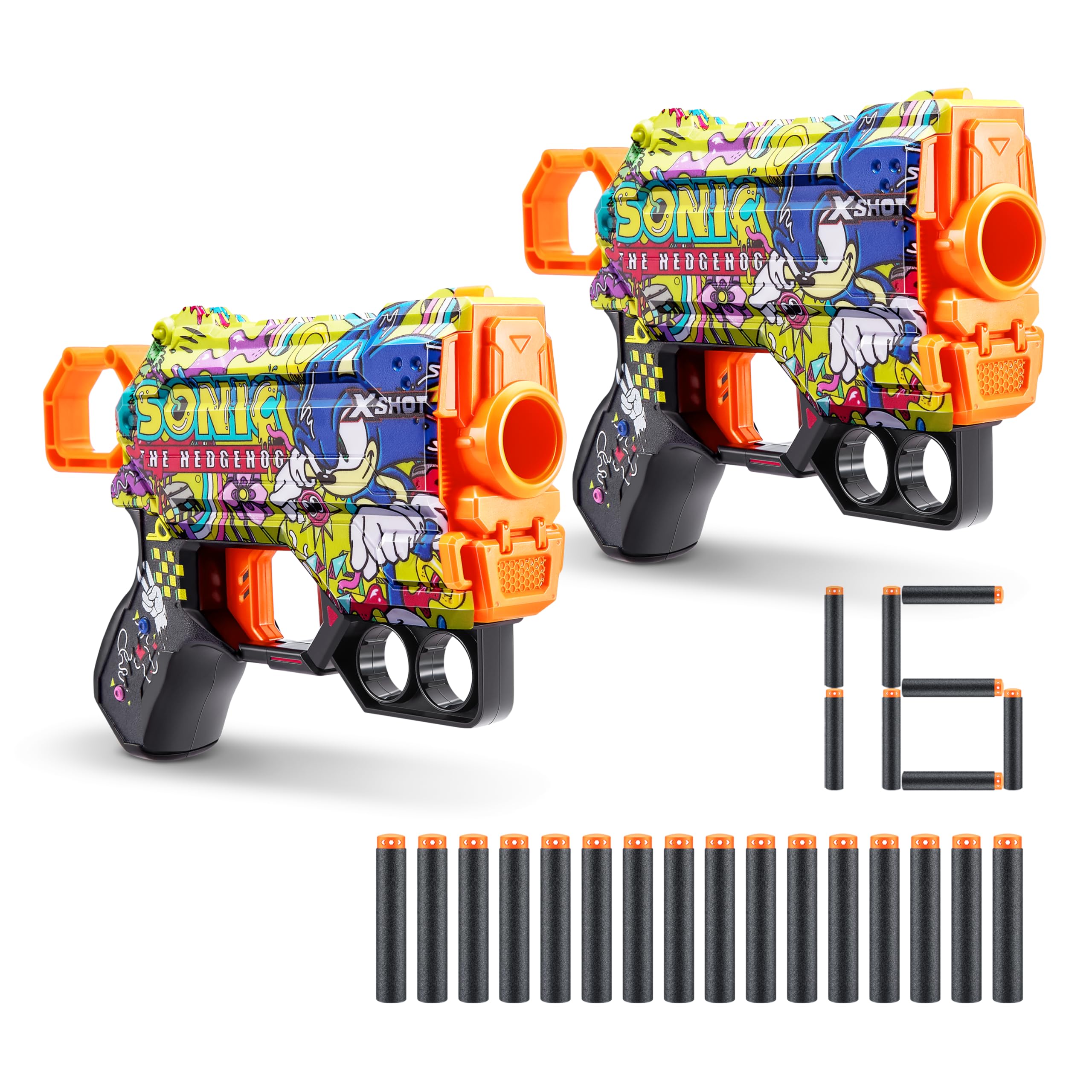 Foto 1 | Toy Foam Dart Blaster X-shot Skins Menace Sonic Hyper Spike - Venta Internacional.
