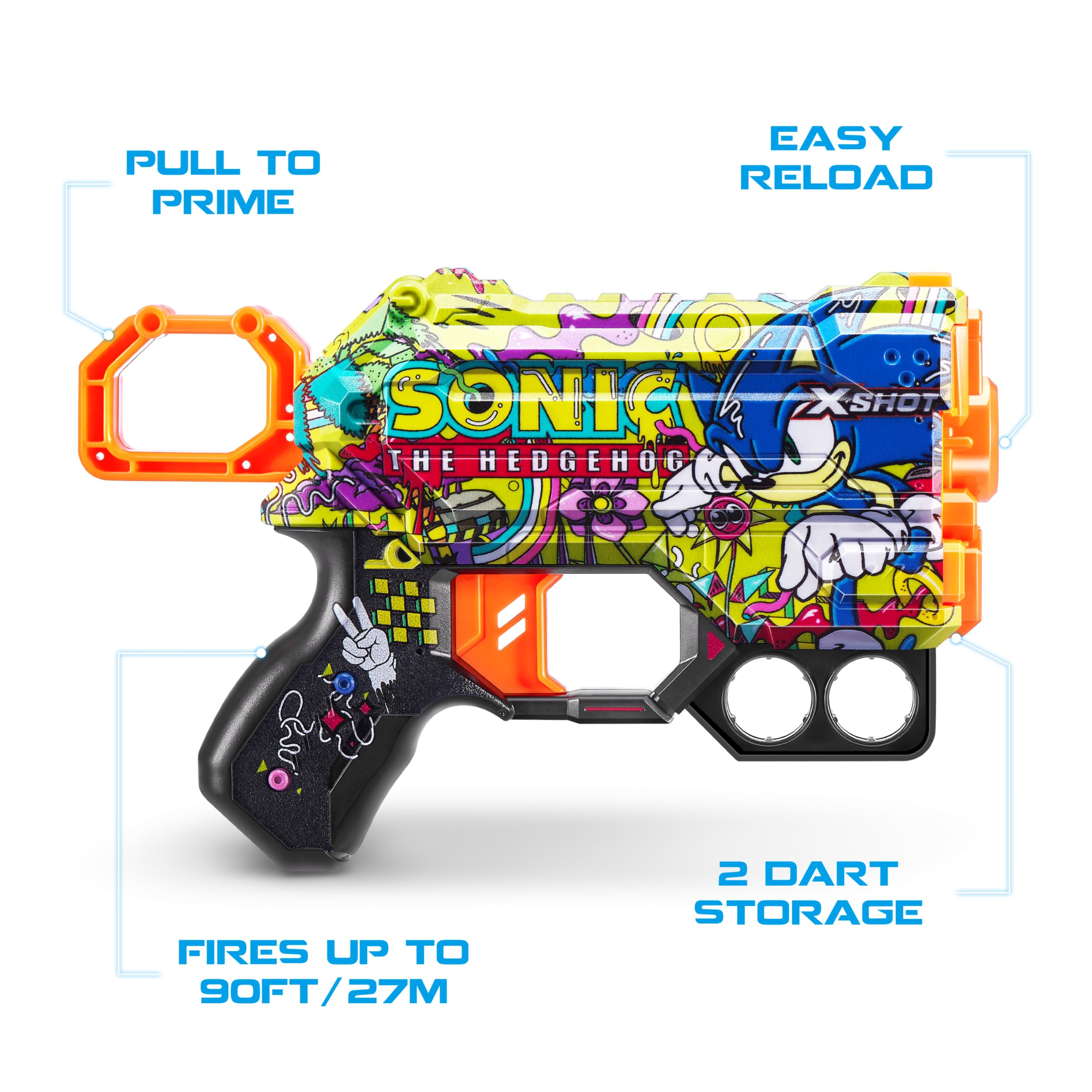 Foto 5 pulgar | Toy Foam Dart Blaster X-shot Skins Menace Sonic Hyper Spike - Venta Internacional.