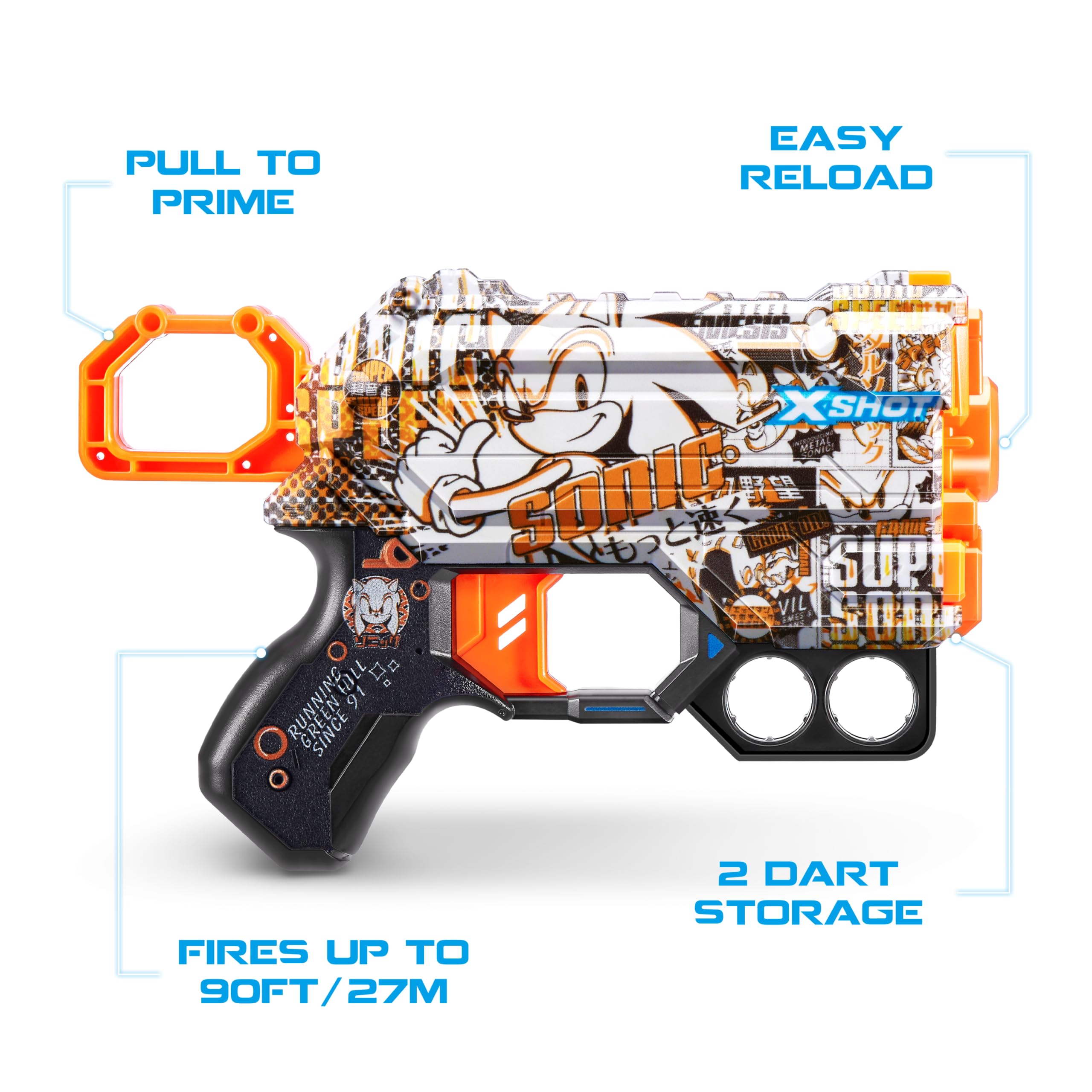 Foto 4 pulgar | Toy Foam Dart Blaster X-shot Skins Menace Sonic Retro, Paquete De 2 - Venta Internacional.
