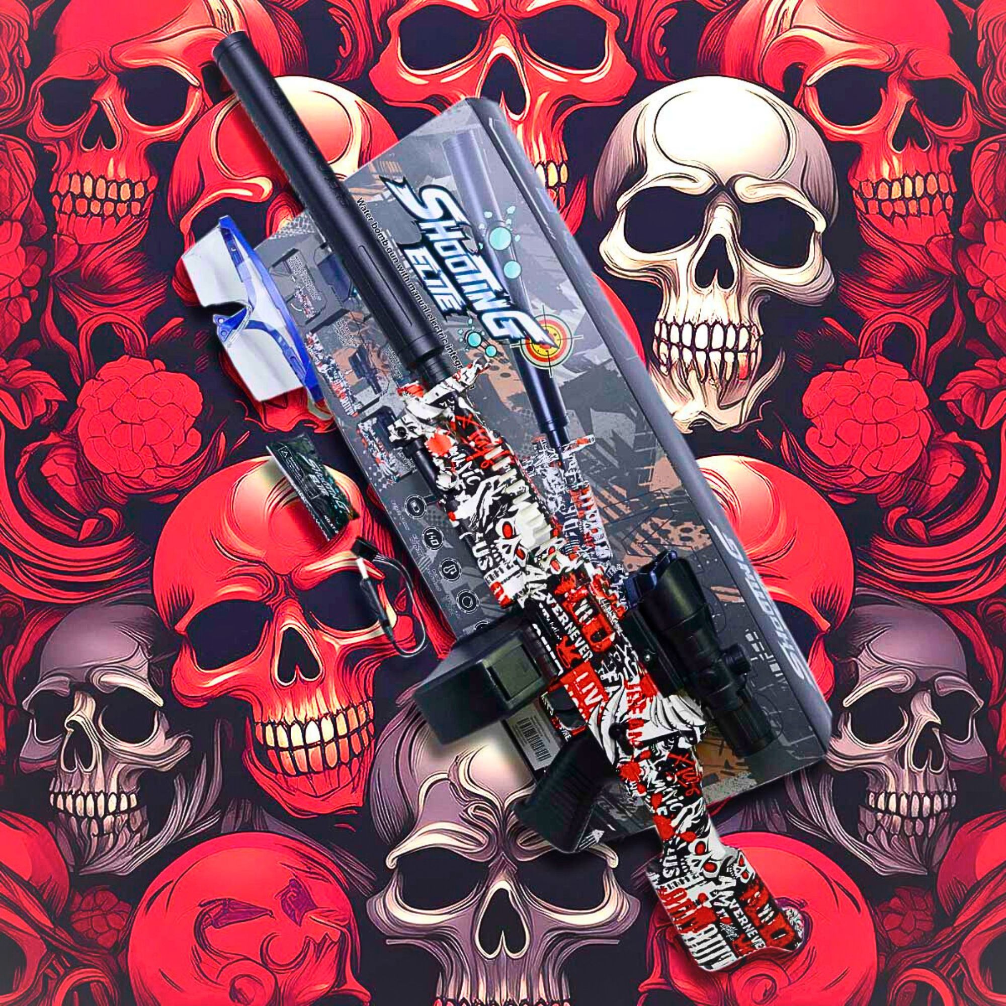 Foto 4 pulgar | Rifle De Hidrogel Para Jugar Al Aire Libre, Juguete De Disparo Eléctrico Automático Rojo