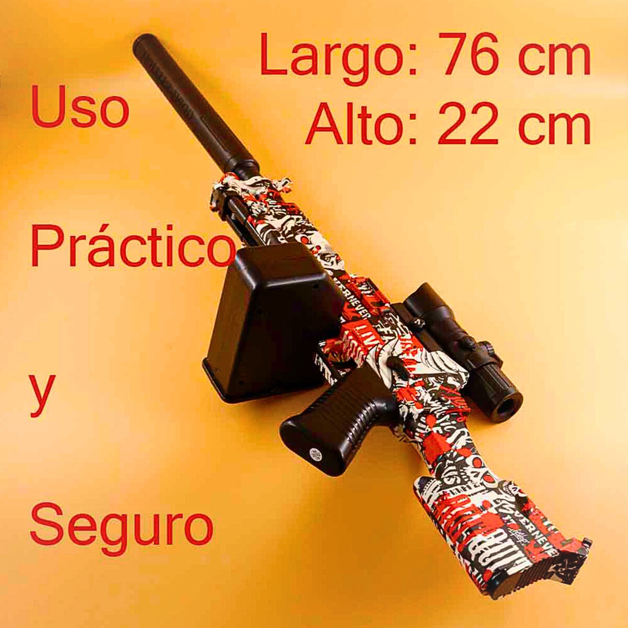 Foto 6 pulgar | Rifle De Hidrogel Para Jugar Al Aire Libre, Juguete De Disparo Eléctrico Automático Rojo