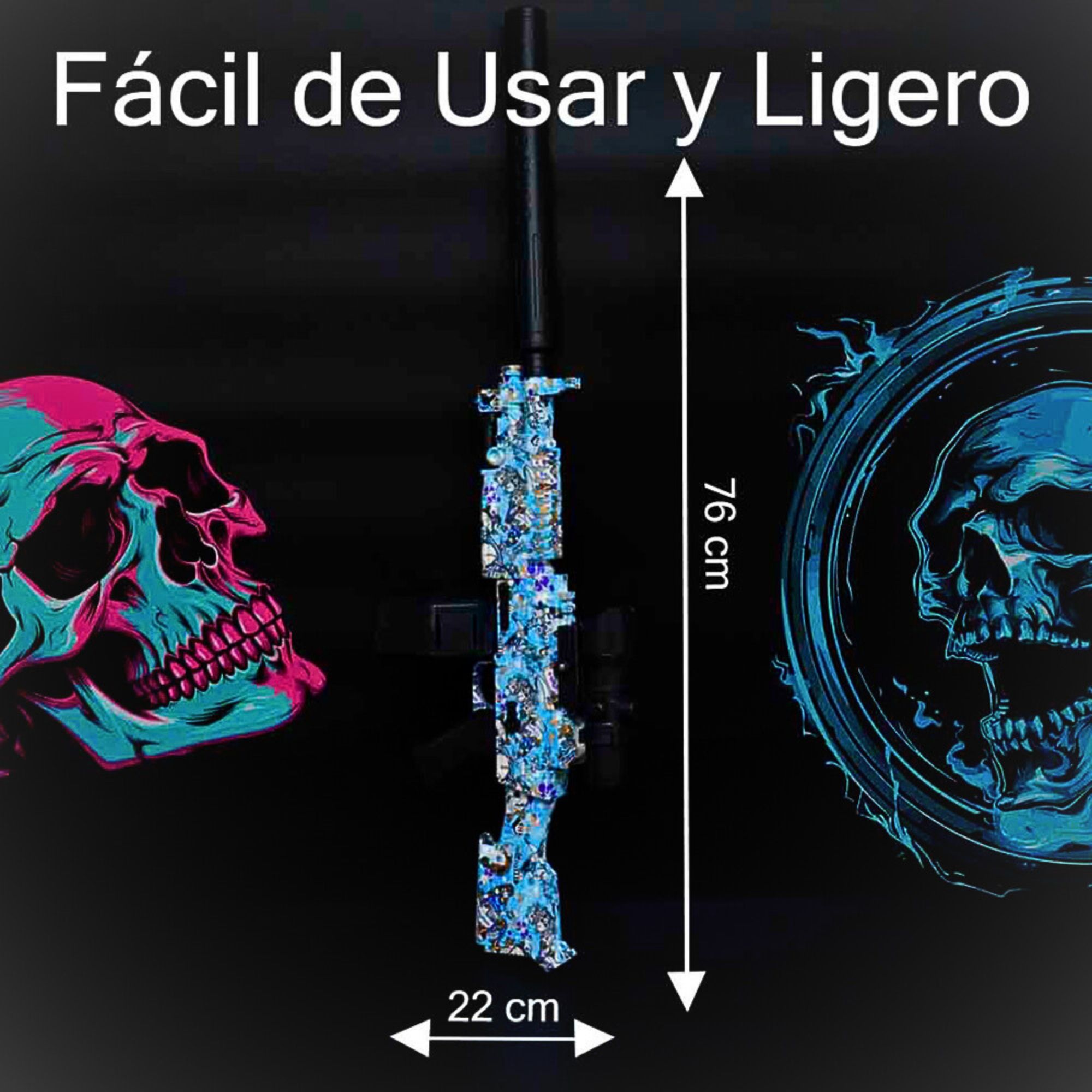 Foto 6 pulgar | Rifle De Hidrogel Para Jugar Al Aire Libre, Juguete De Disparo Eléctrico Automático Azul