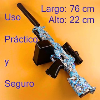 Foto 6 | Rifle De Hidrogel Para Jugar Al Aire Libre, Juguete De Disparo Eléctrico Automático Azul