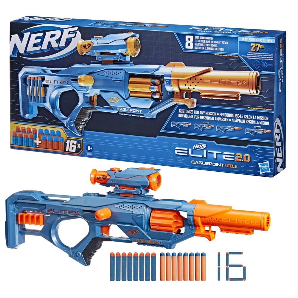 Foto 3 pulgar | Blaster Hasbro Nerf Elite 2.0 Eaglepoint Rd-8 Con 16 Dardos - Venta Internacional.