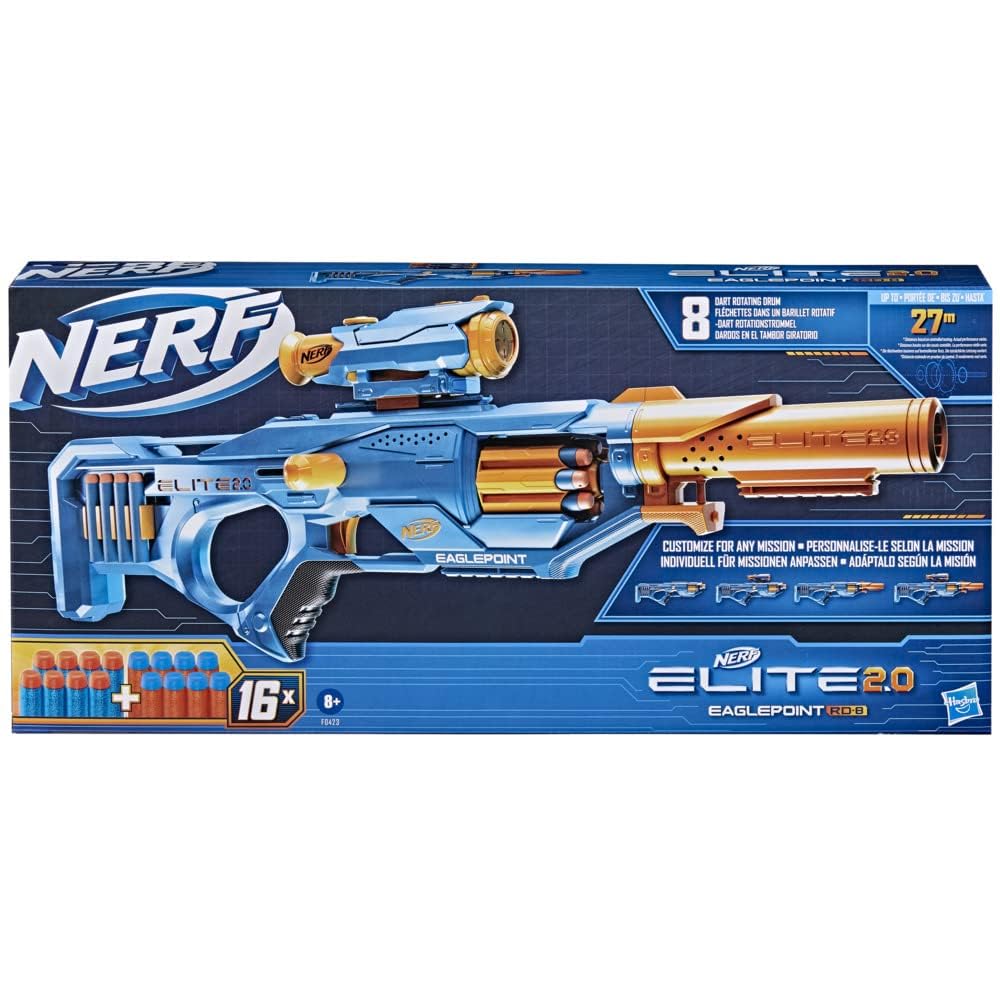 Foto 4 pulgar | Blaster Hasbro Nerf Elite 2.0 Eaglepoint Rd-8 Con 16 Dardos - Venta Internacional.