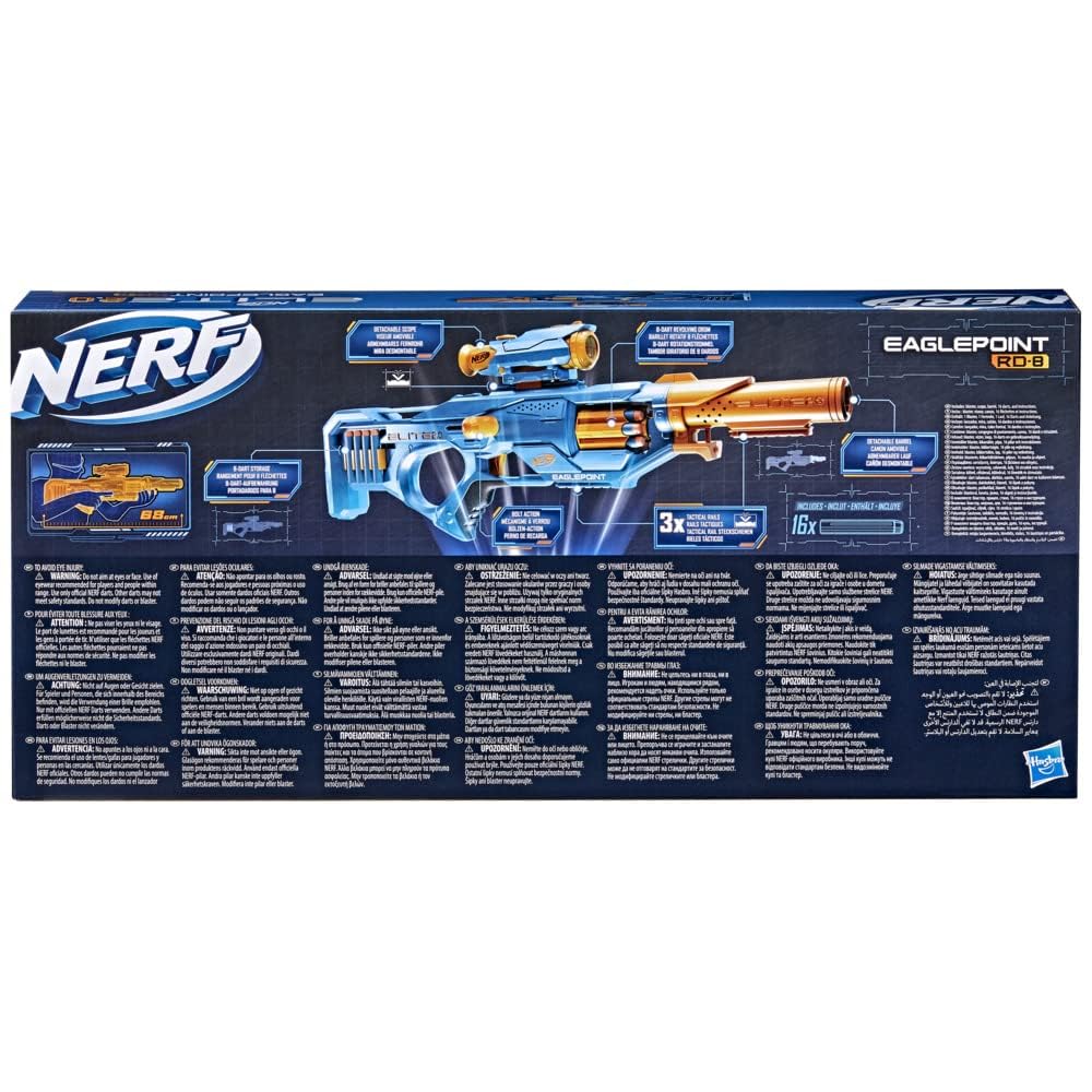 Foto 5 pulgar | Blaster Hasbro Nerf Elite 2.0 Eaglepoint Rd-8 Con 16 Dardos - Venta Internacional.