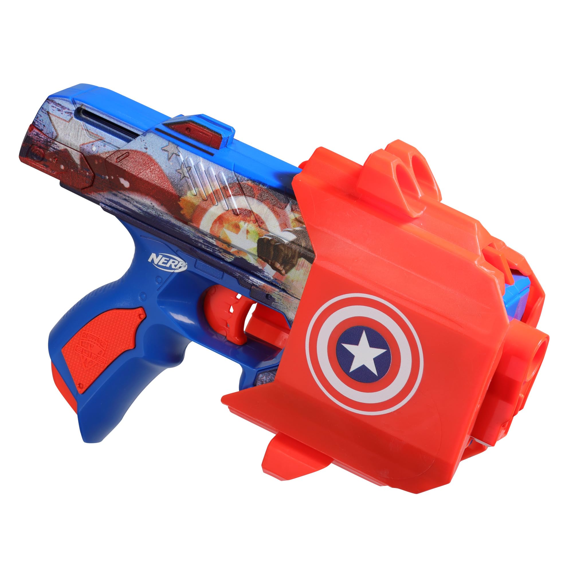 Foto 4 pulgar | Dart Blaster Nerf Marvel Capitán América Con 10 Dardos De Élite - Venta Internacional.