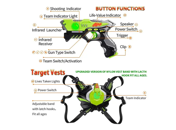Foto 5 pulgar | Set de Lanzadores Láser Interactivos Xtellar para 4 Jugadores