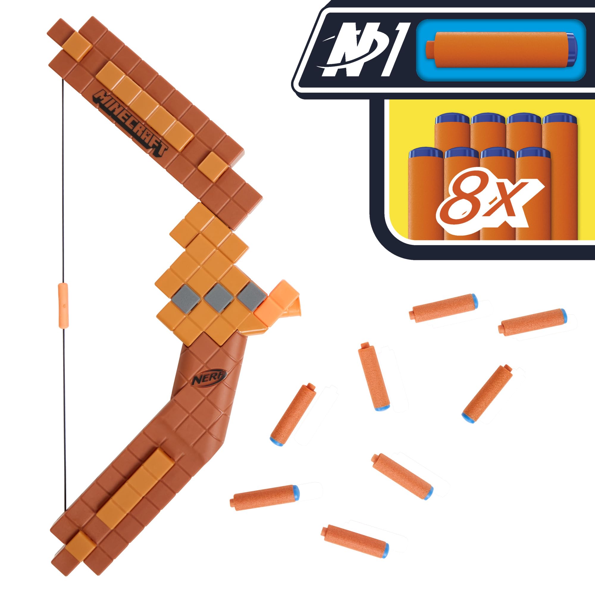 Foto 3 pulgar | Arco Dart Blaster Nerf Para Minecraft Con 8 Dardos N1 De Más De 8 Años - Venta Internacional.