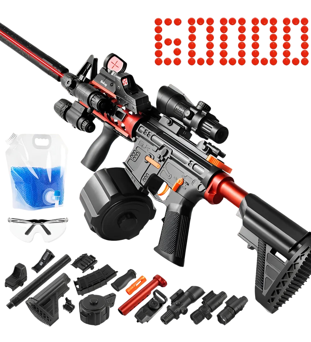 Pistola De Hidrogel Belug  Negro Rojo
