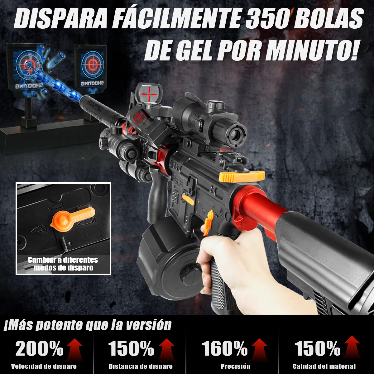 Foto 4 pulgar | Pistola De Hidrogel Belug  Negro Rojo