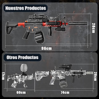 Foto 4 | Pistola De Hidrogel Belug Negro Rojo