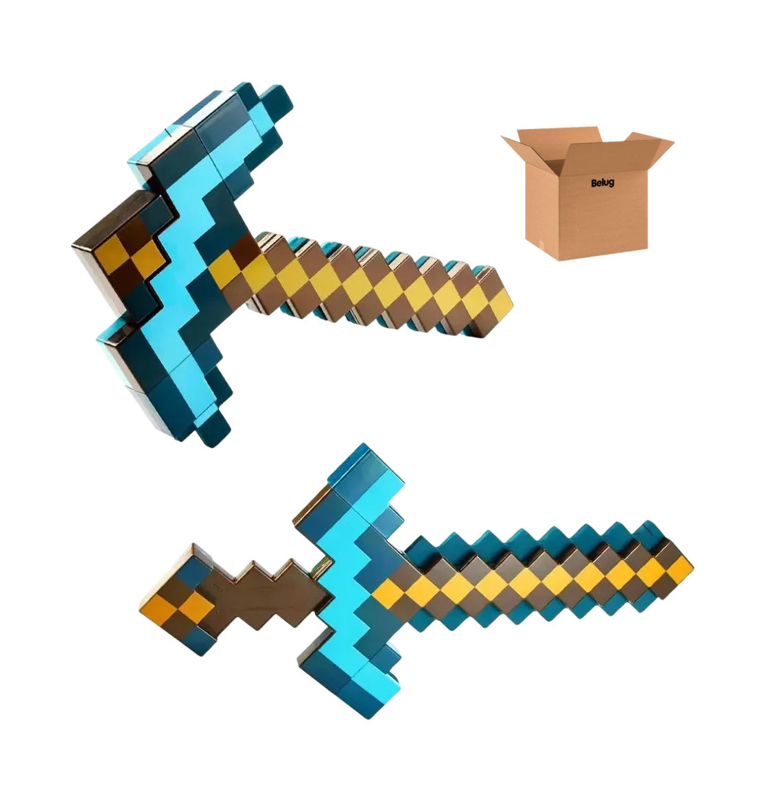 Foto 2 pulgar | Espadas Y Pico Minecraft Belug Colores