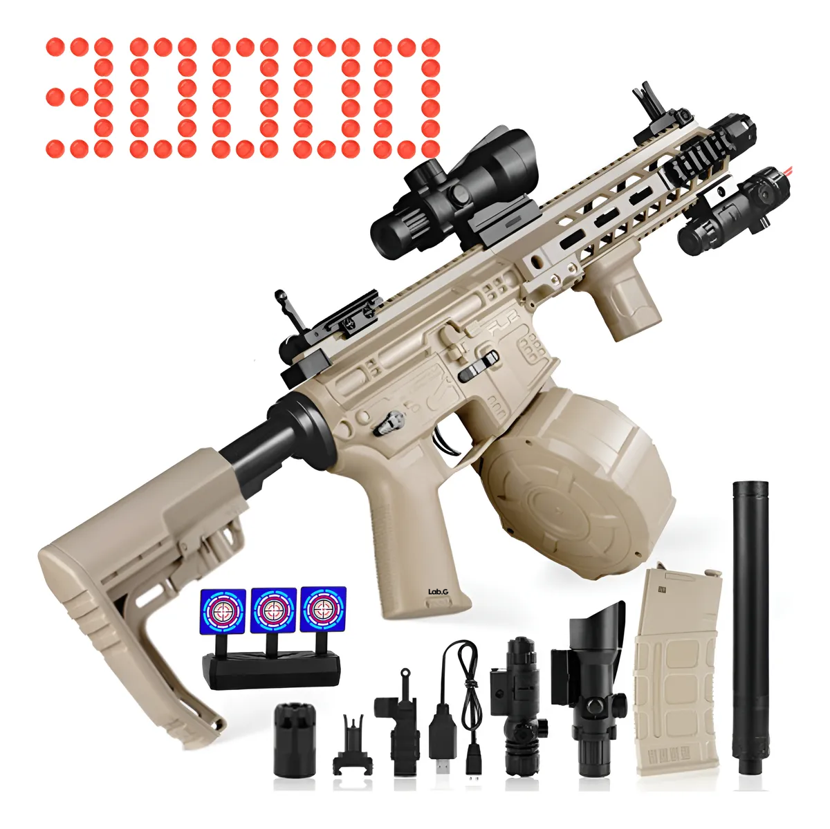 Foto 2 pulgar | Pistolas Lanzador  Lab.g  Juguete 21pz Beige