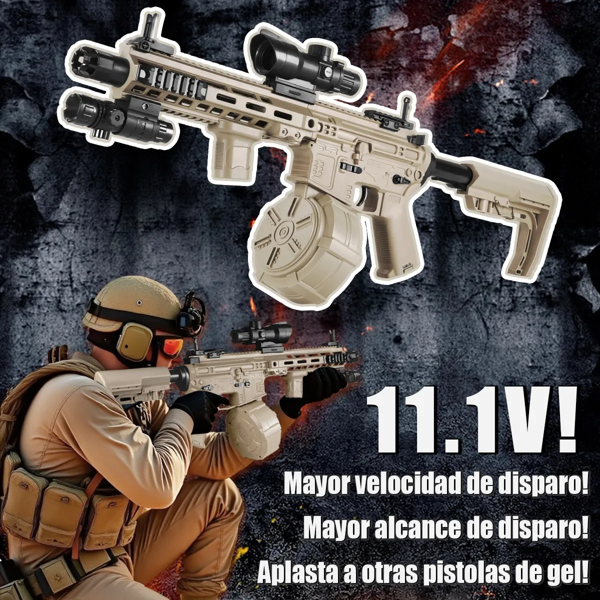Foto 3 pulgar | Pistolas Lanzador  Lab.g  Juguete 21pz Beige