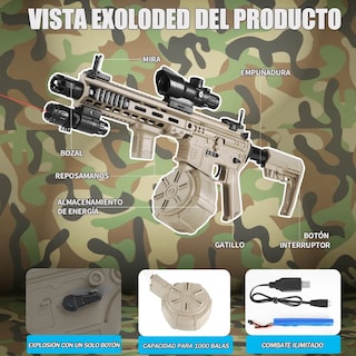 Foto 4 | Pistolas Lanzador Lab.g Juguete 21pz Beige