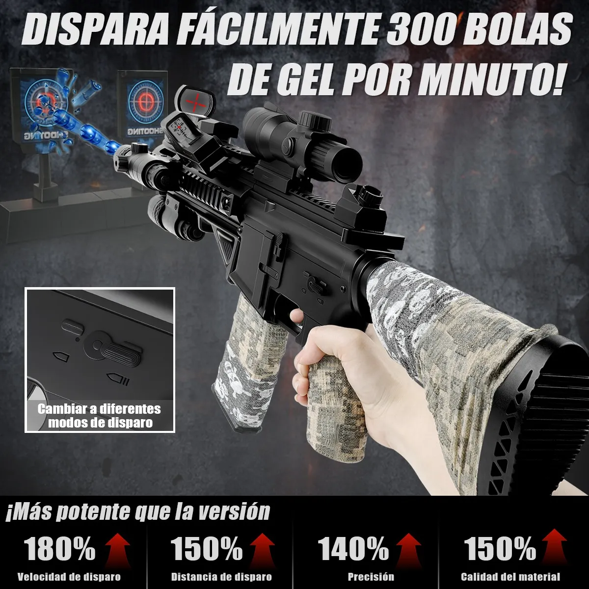 Foto 3 pulgar | Pistola De Hidrogel Belug  Juguete Negro