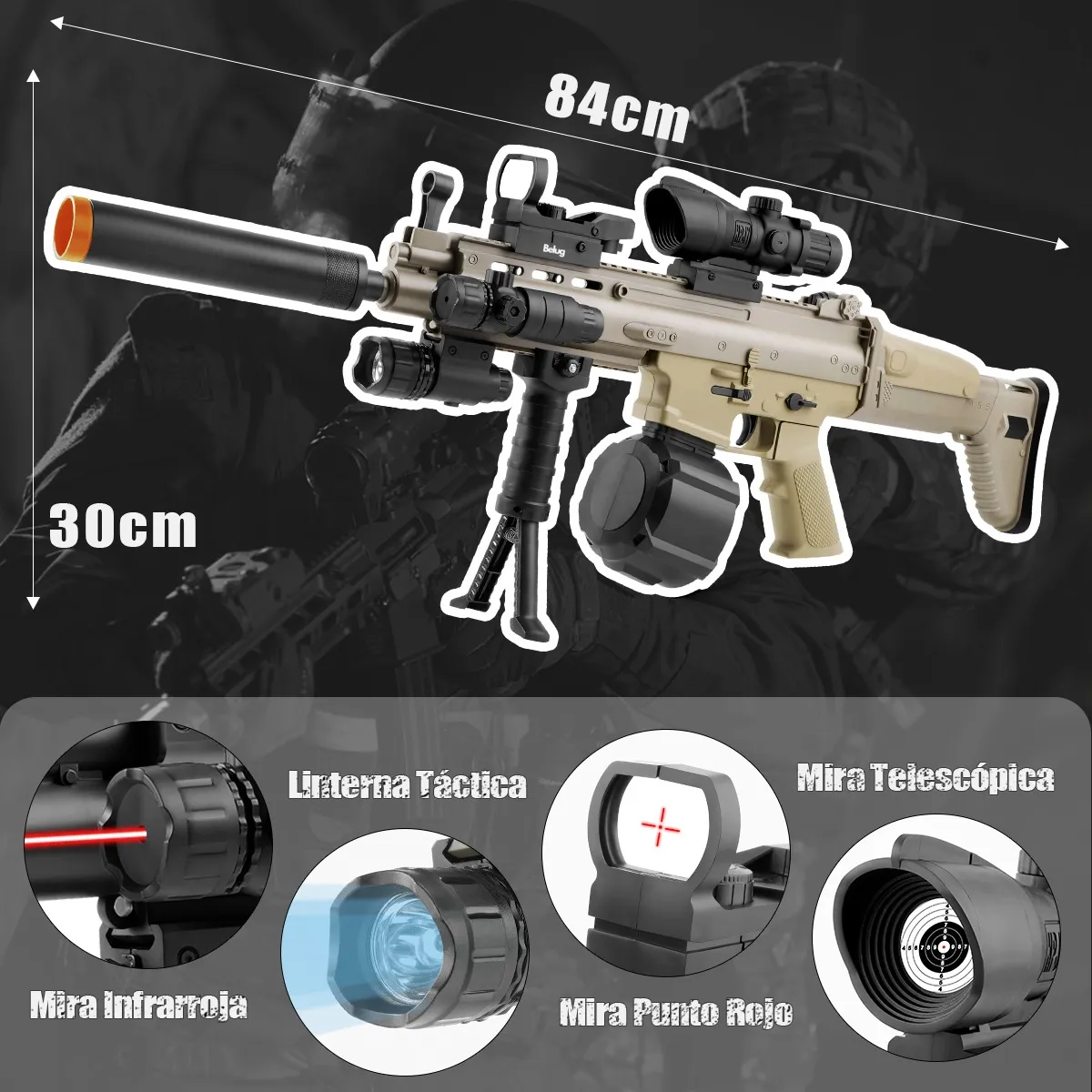Foto 2 | Pistola De Hidrogel Belug  Láser Beige 16pz