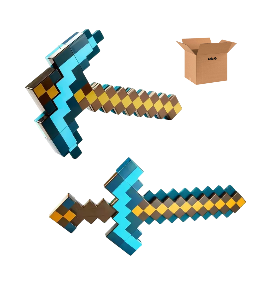 Foto 1 | Espadas Y Pico Minecraft  Lab.g Colores Azul
