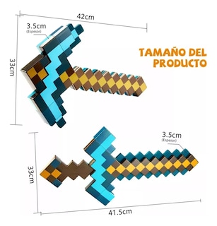 Foto 2 | Espadas Y Pico Minecraft Lab.g Colores Azul