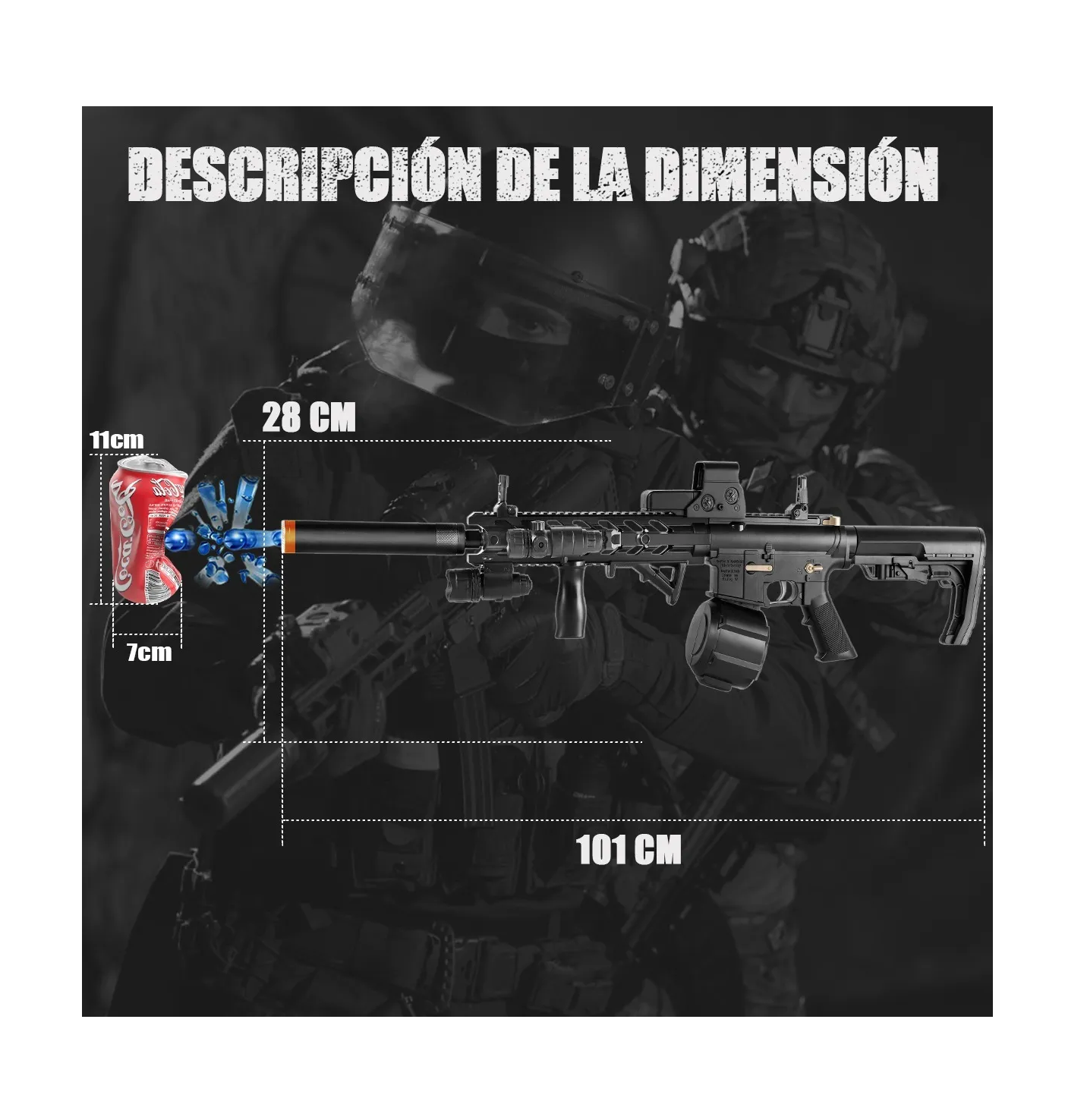 Foto 4 | Pistola Hidrogel Lanzador Juguete Negro