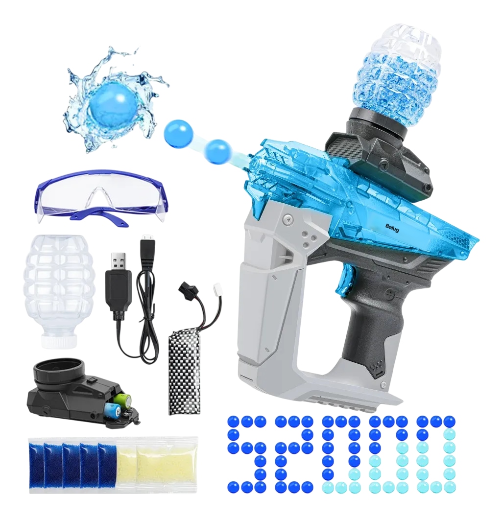 Lanzador Eléctrico Belug con Bolas de Gel Azul